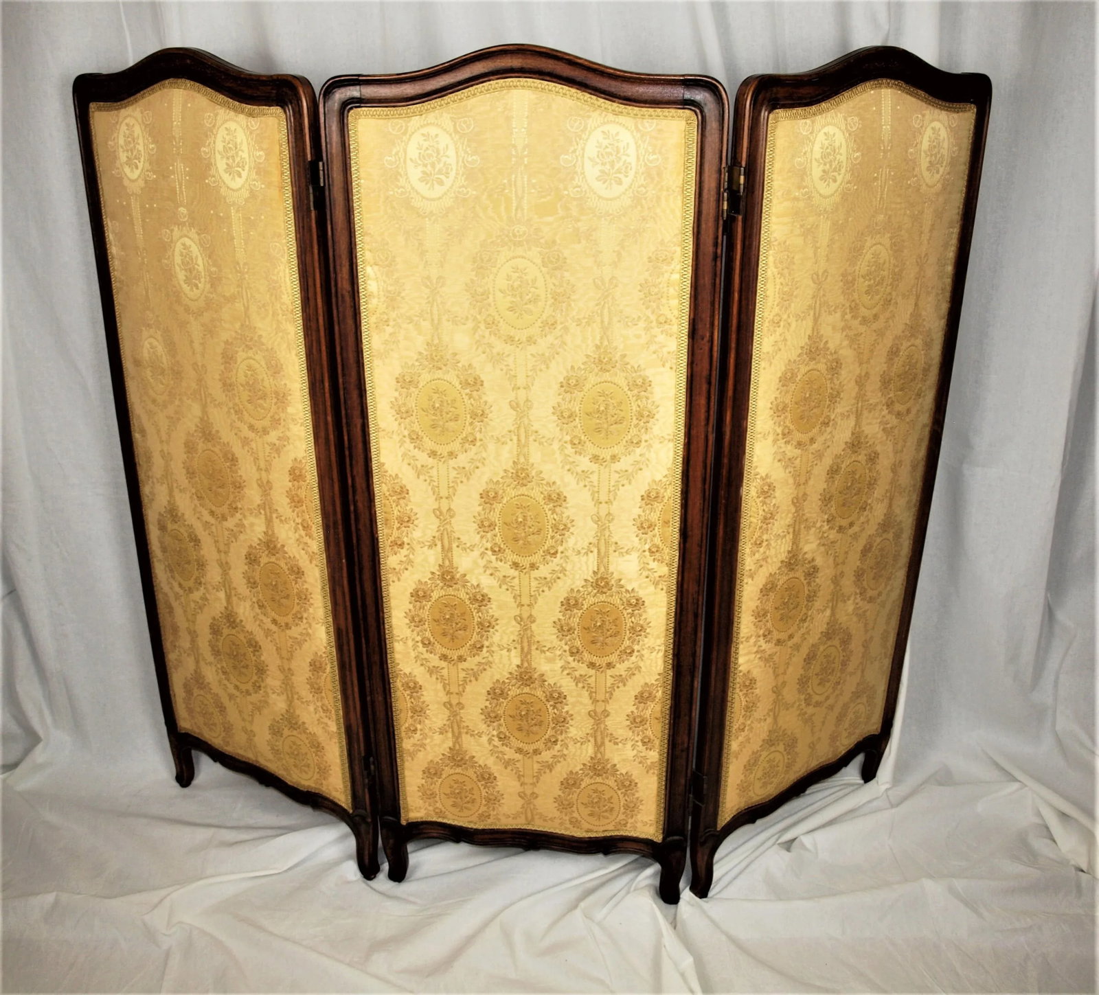 Antique French Three Panel Upholstered Two-Sided Screen - 2