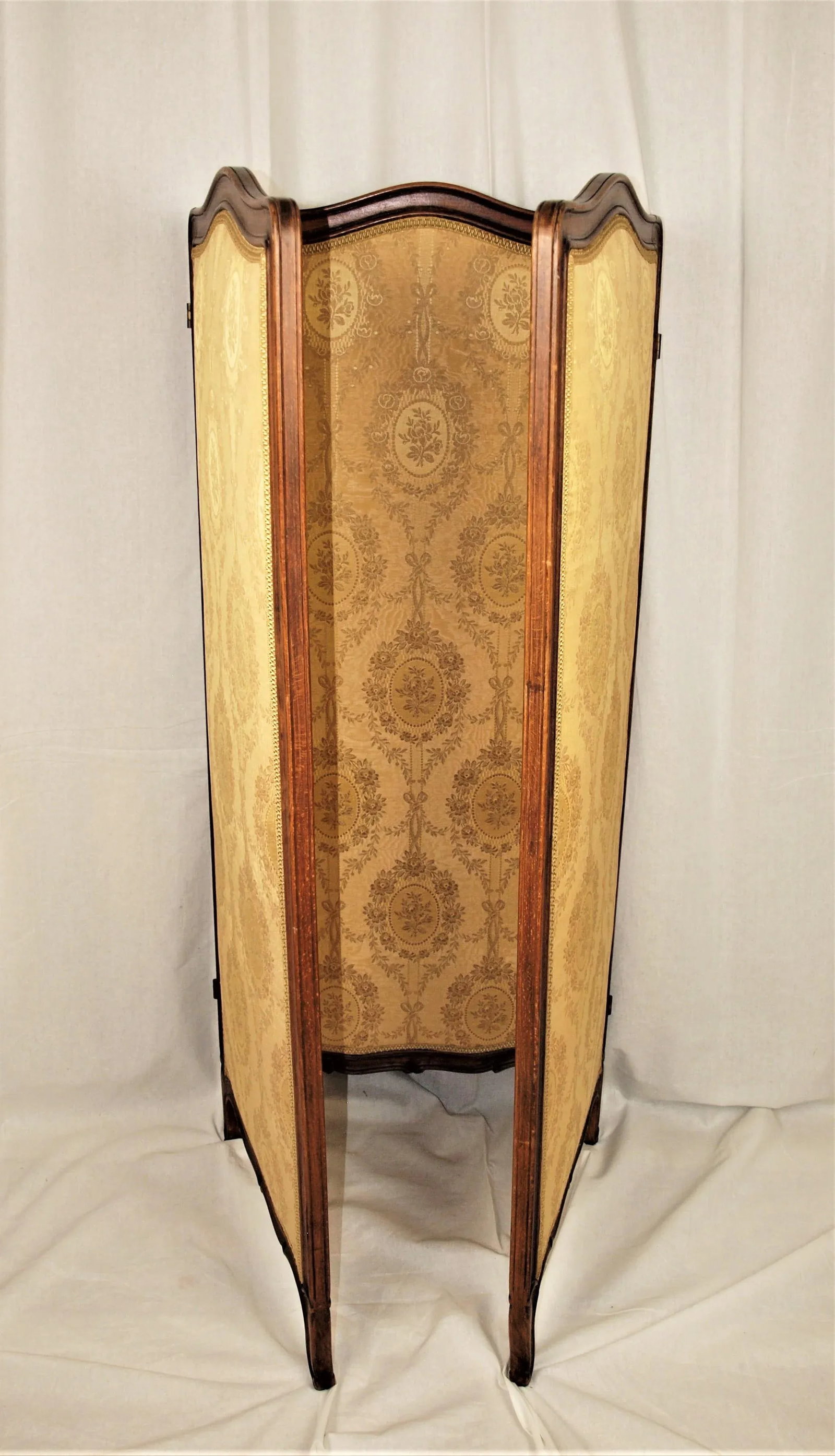 Antique French Three Panel Upholstered Two-Sided Screen - 3