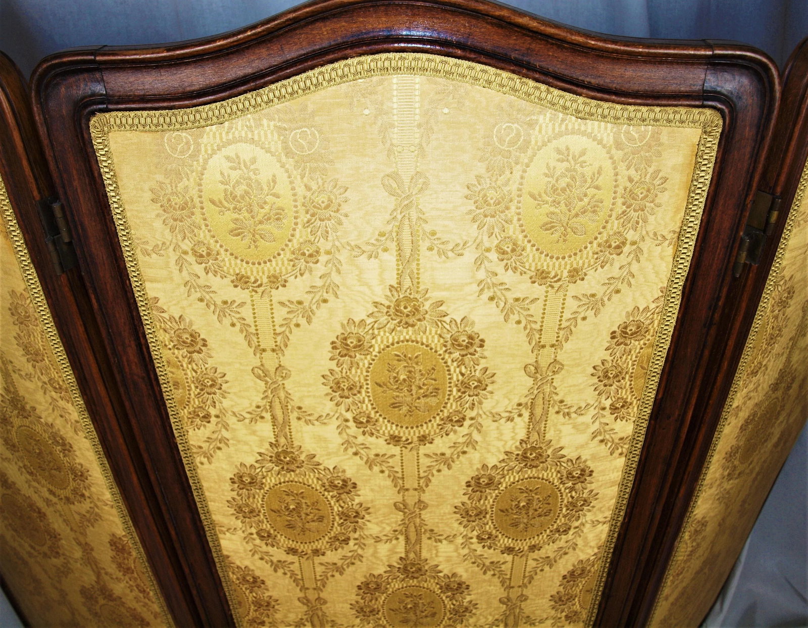 Antique French Three Panel Upholstered Two-Sided Screen - 5