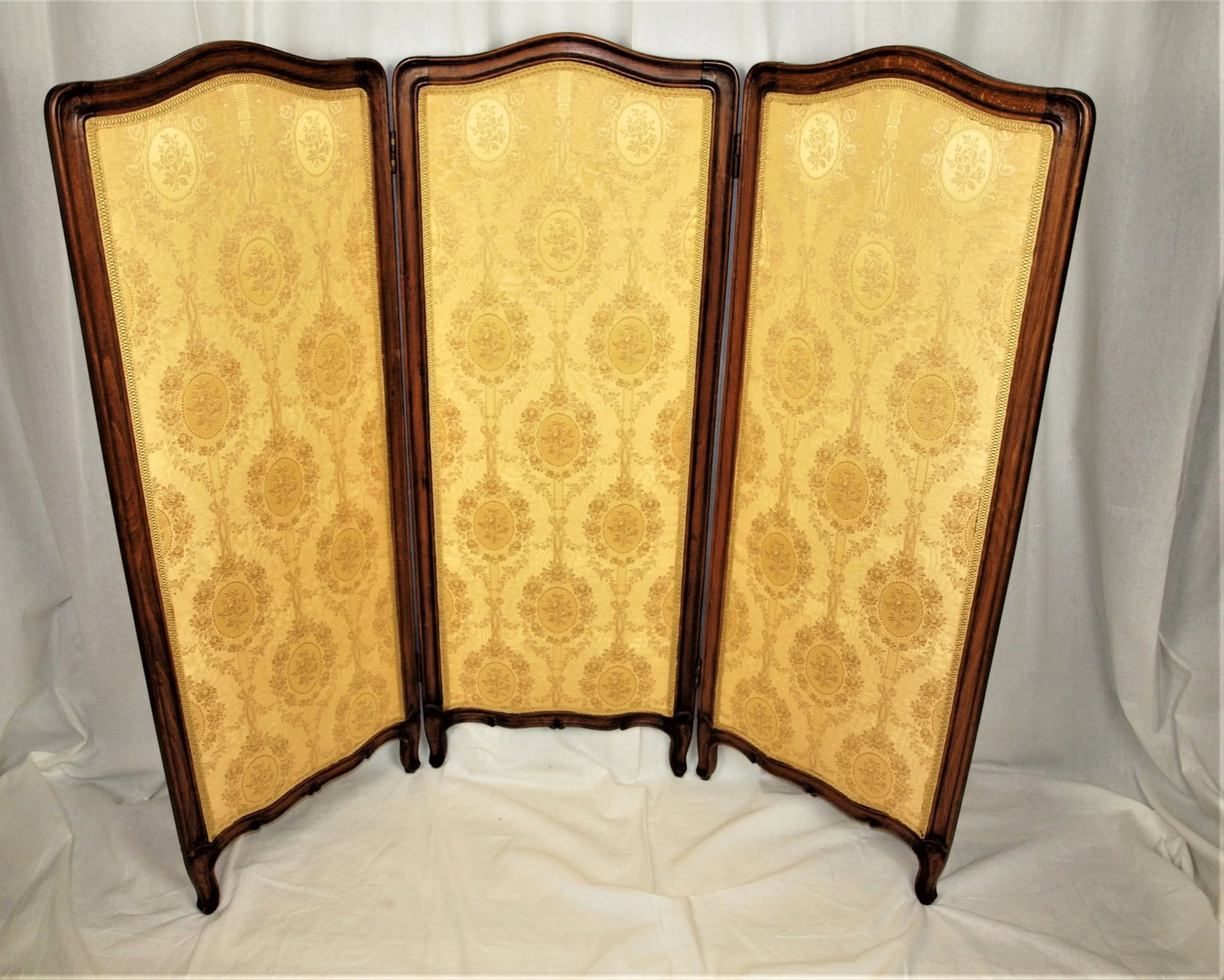 Antique French Three Panel Upholstered Two-Sided Screen - 7