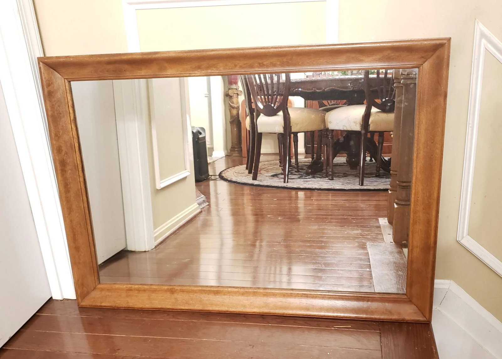 Vintage Ethan Allen Heirloom Nutmeg Maple Colonial Style Wall Mirror - 2