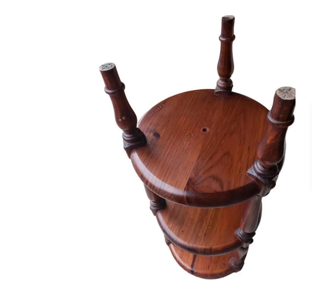 Ethan Allen Old Tavern Collection Pine 3 Tier Stand Etagere Table, Circa 1970s - 8