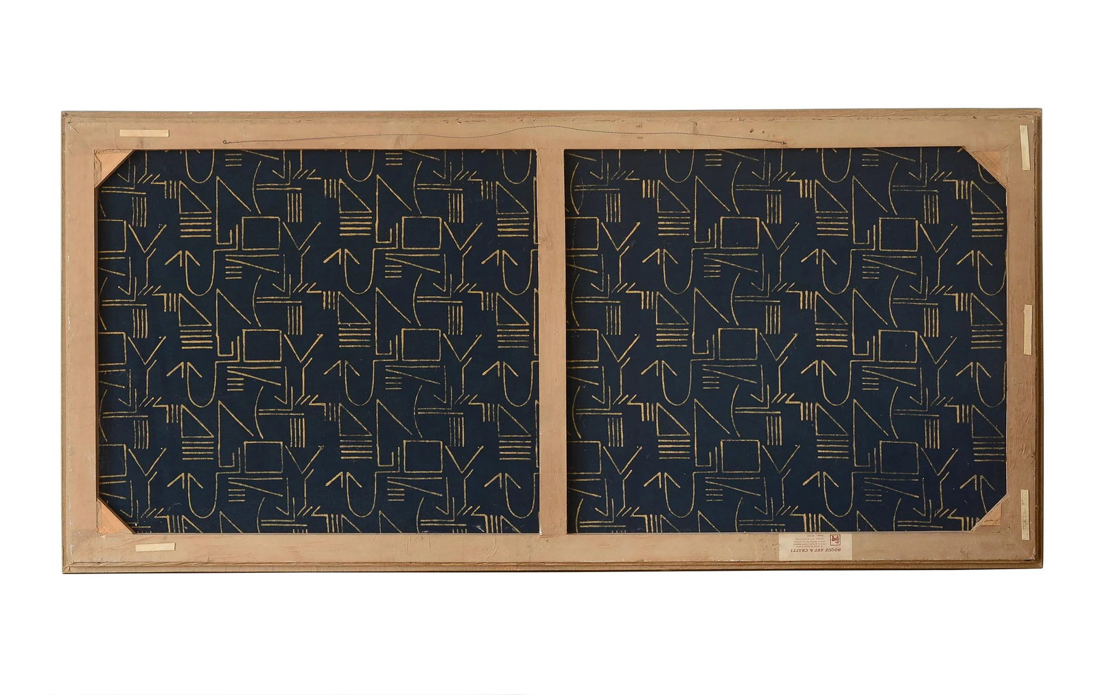 Large Vintage Modernist Abstract Graphic Line Pattern Textile Art Wall Hanging, Framed - 11