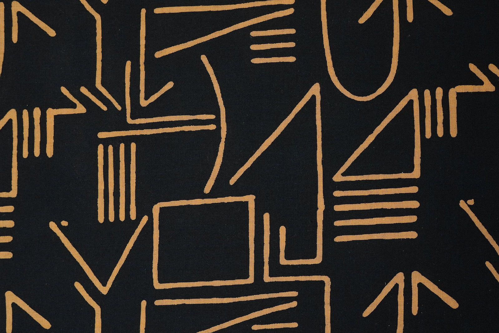Large Vintage Modernist Abstract Graphic Line Pattern Textile Art Wall Hanging, Framed - 5