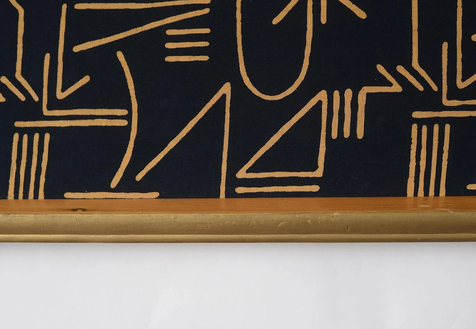 Large Vintage Modernist Abstract Graphic Line Pattern Textile Art Wall Hanging, Framed - 8
