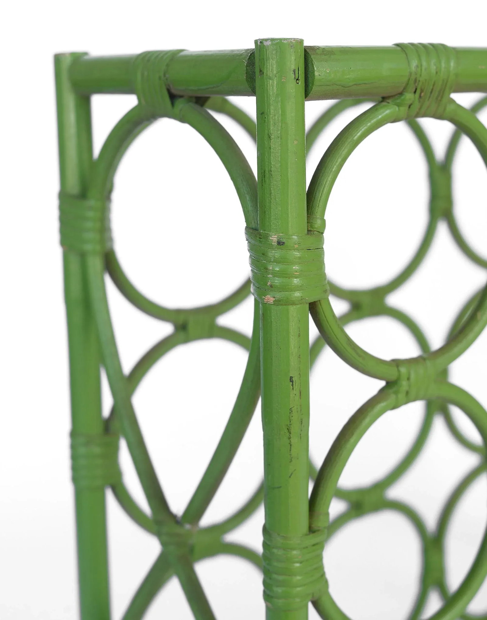 Vintage 1970s Boho Green Rattan 12-Bottle Wine Rack - 10