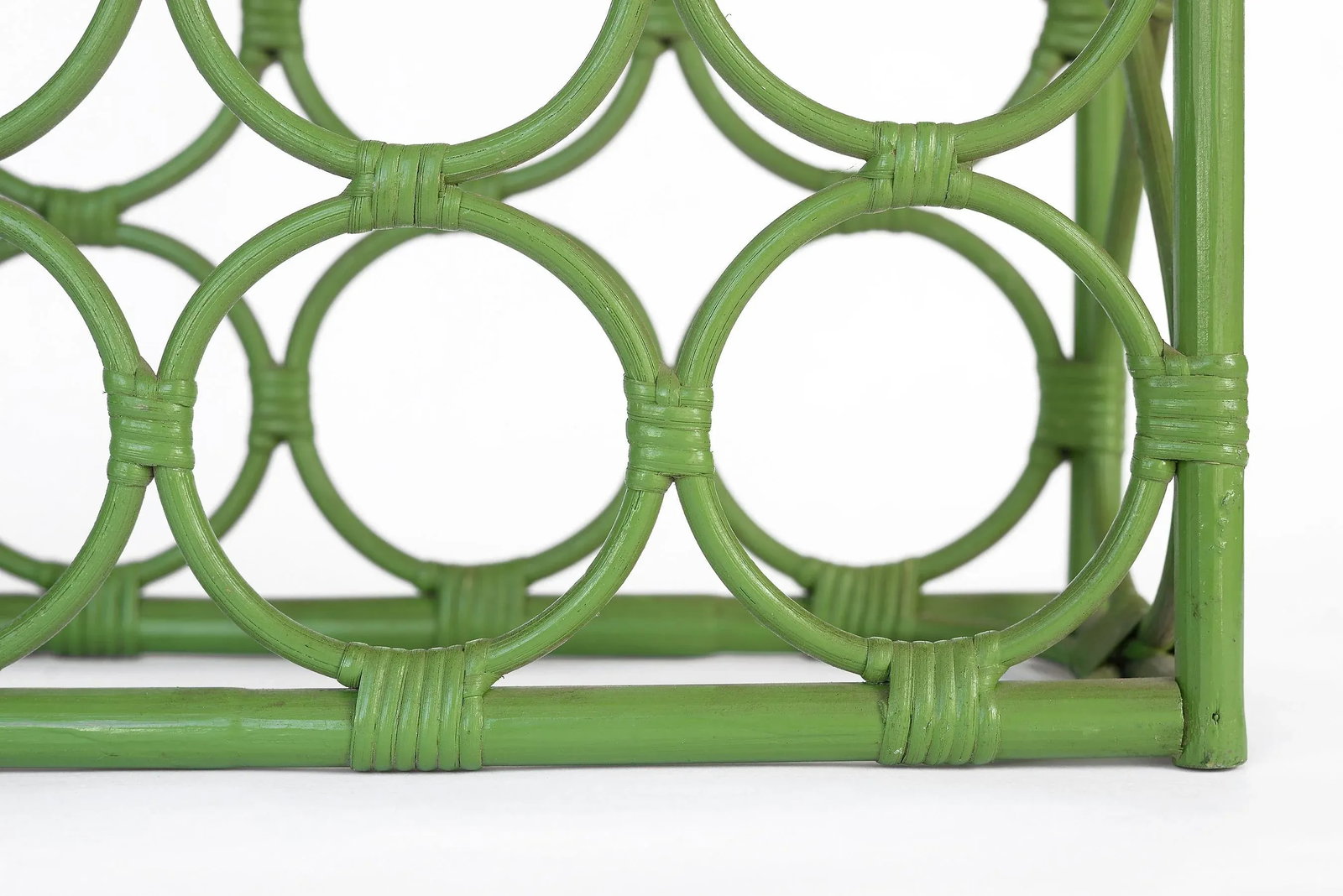 Vintage 1970s Boho Green Rattan 12-Bottle Wine Rack - 8