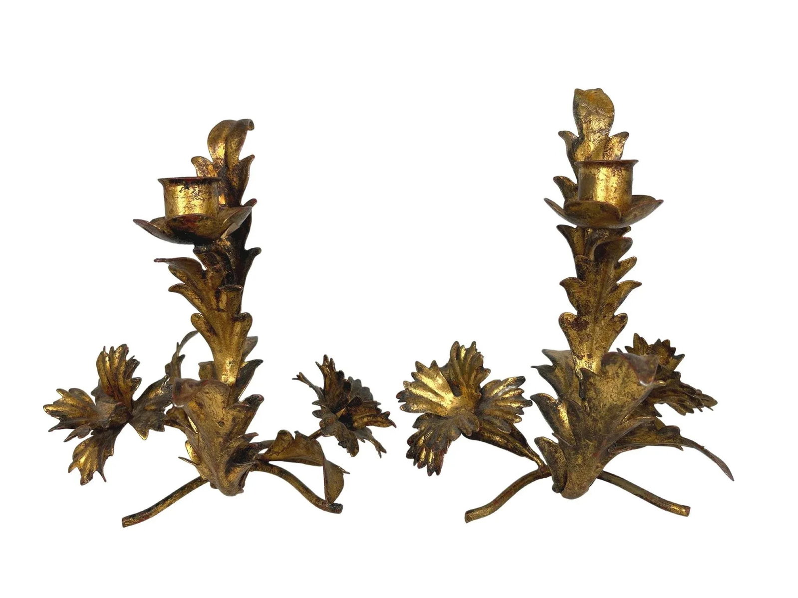 1950s Italian Tole Candleholders - a Pair - 2