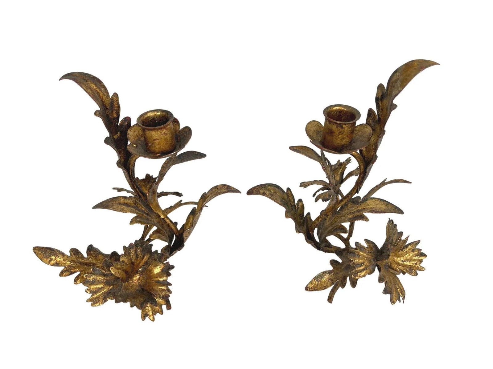 1950s Italian Tole Candleholders - a Pair - 5