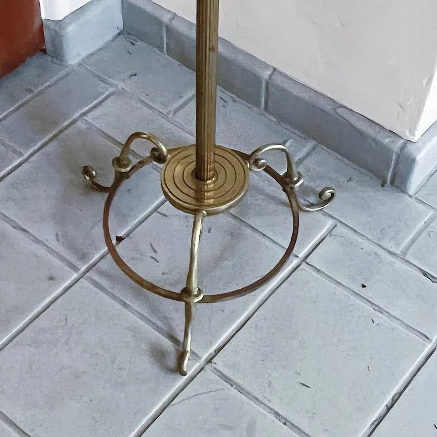 Mid 20th Century Glo-Mar Brass Cannonball Art Deco Gentleman's Suit Clothing Valet Stand With Adjust - 6