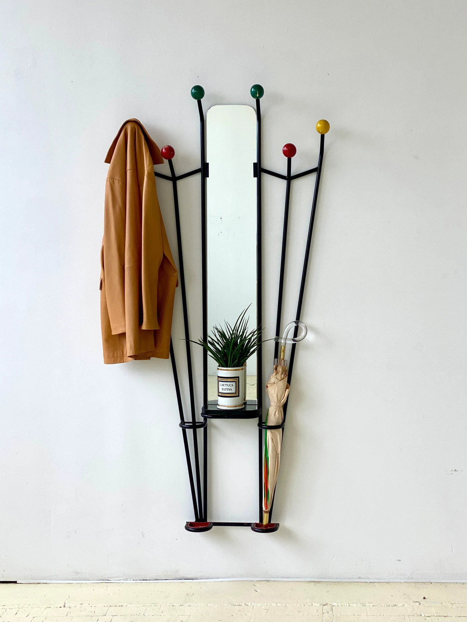 Vintage French Modern Foyer Tree With Mirror by Roger Feraud, Circa 1950s - 2