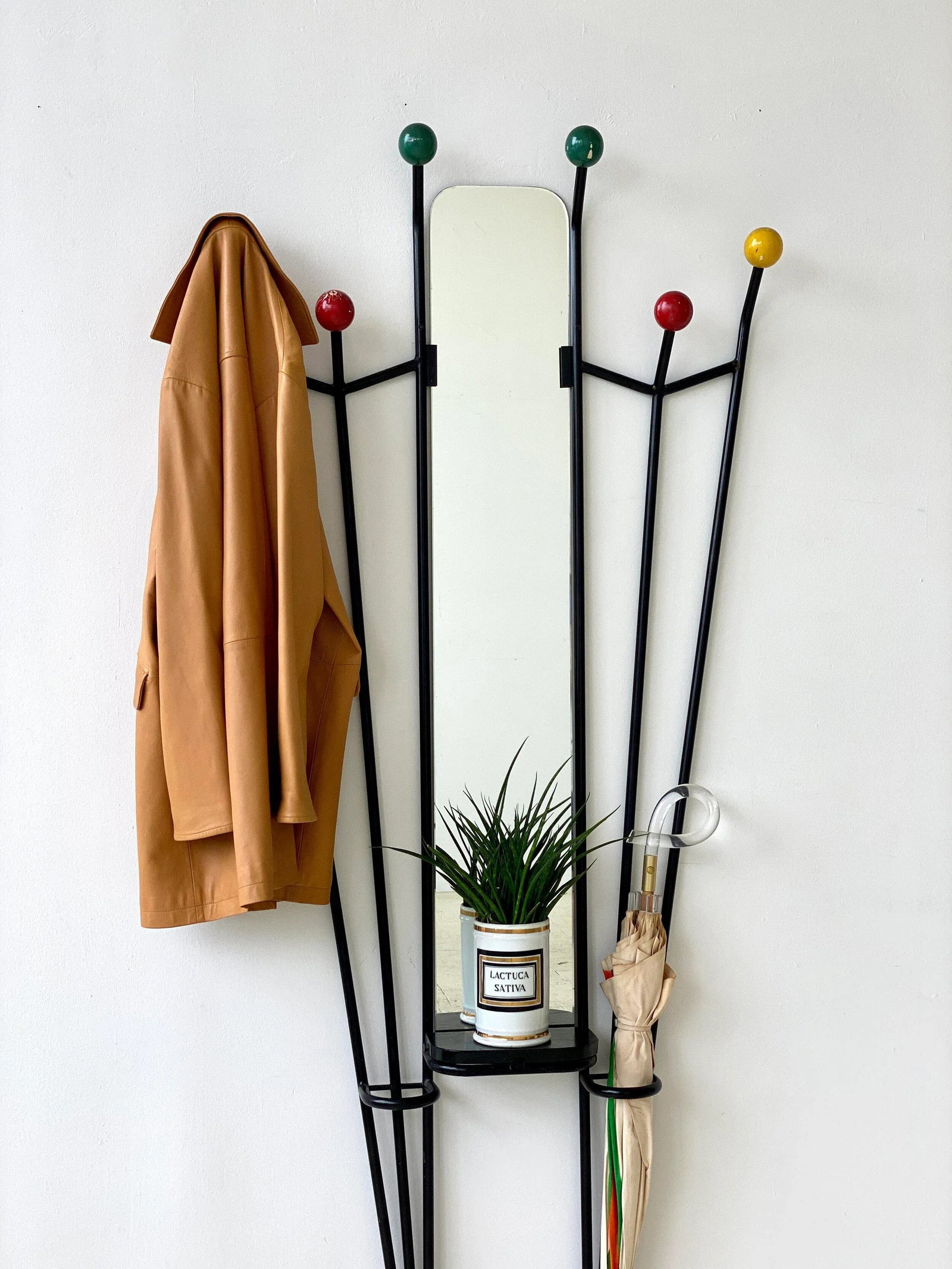 Vintage French Modern Foyer Tree With Mirror by Roger Feraud, Circa 1950s - 3