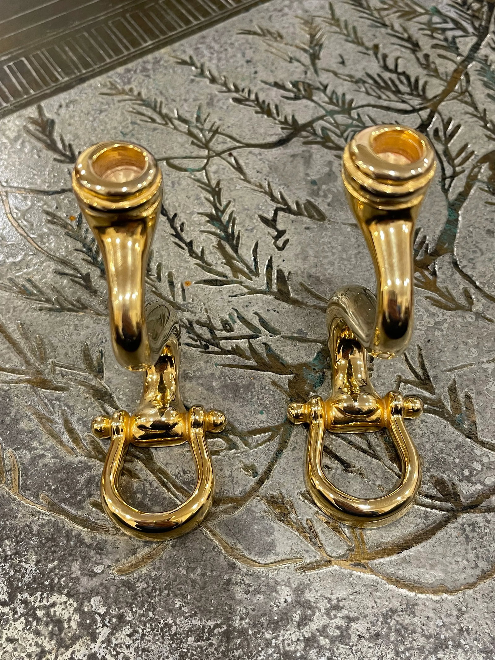Gucci Vintage Horse Bit Candleholders - a Pair - 4