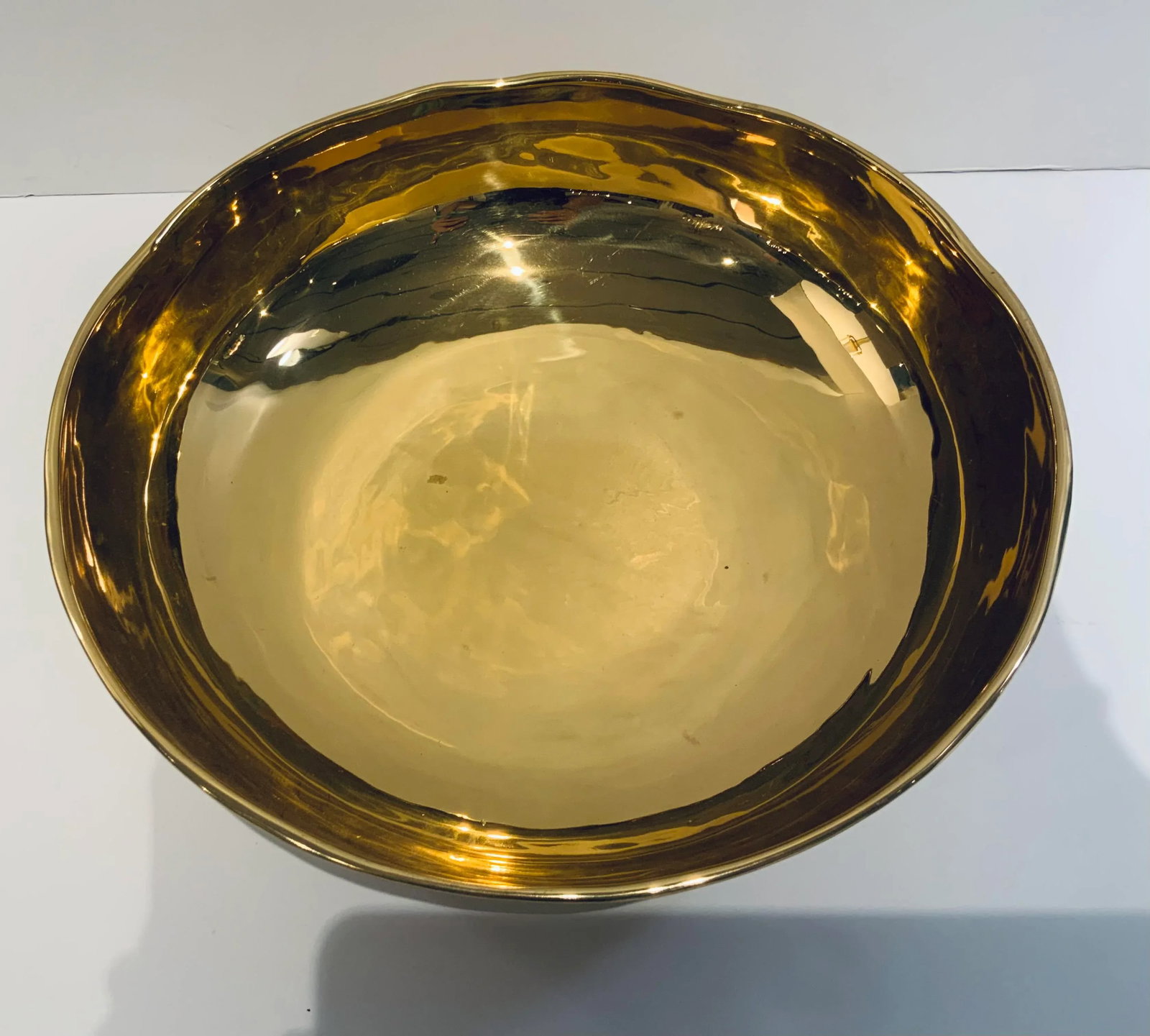 J. Bilhuber for Henredon. Large Hand Spun Brass Bowl - 2