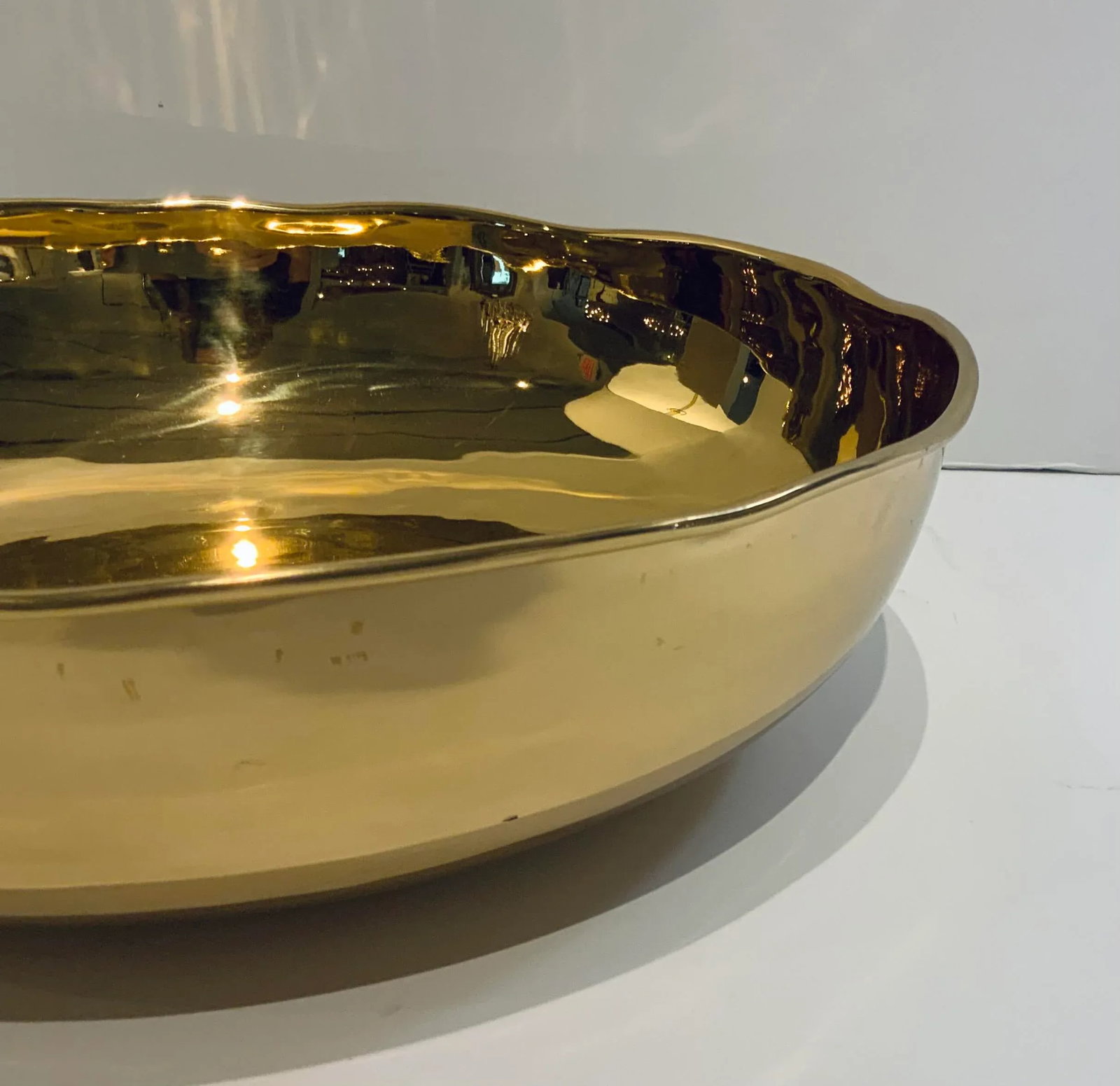 J. Bilhuber for Henredon. Large Hand Spun Brass Bowl - 3