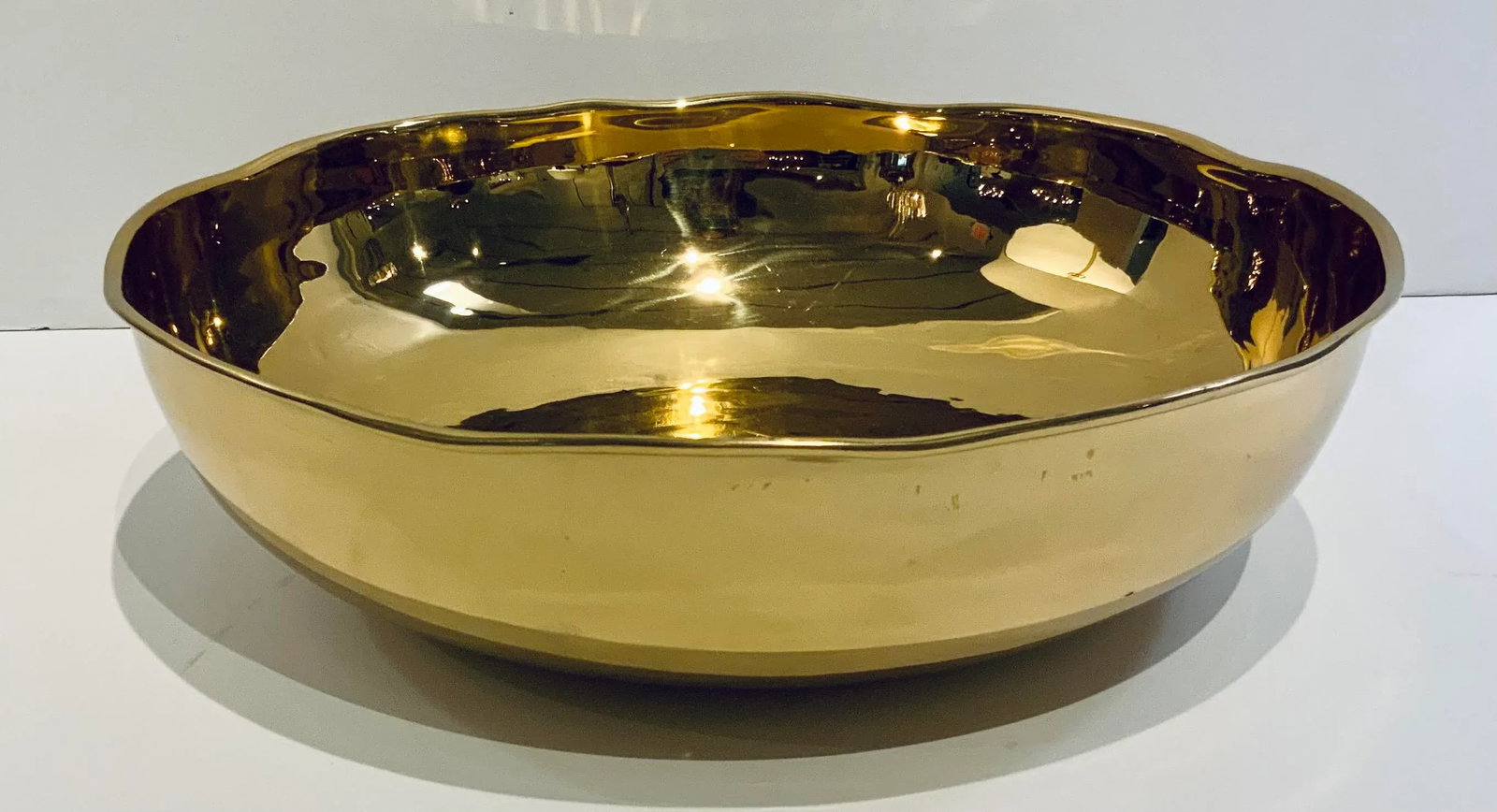 J. Bilhuber for Henredon. Large Hand Spun Brass Bowl - 5