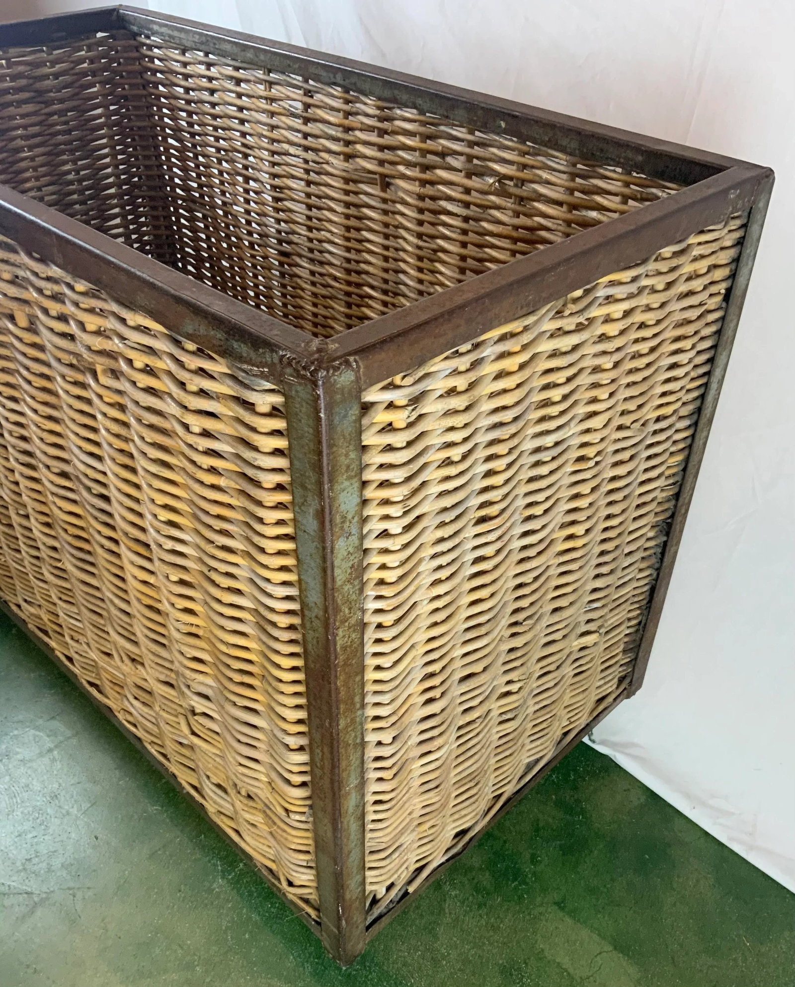 1940s French Wicker Rolling Cart - 10