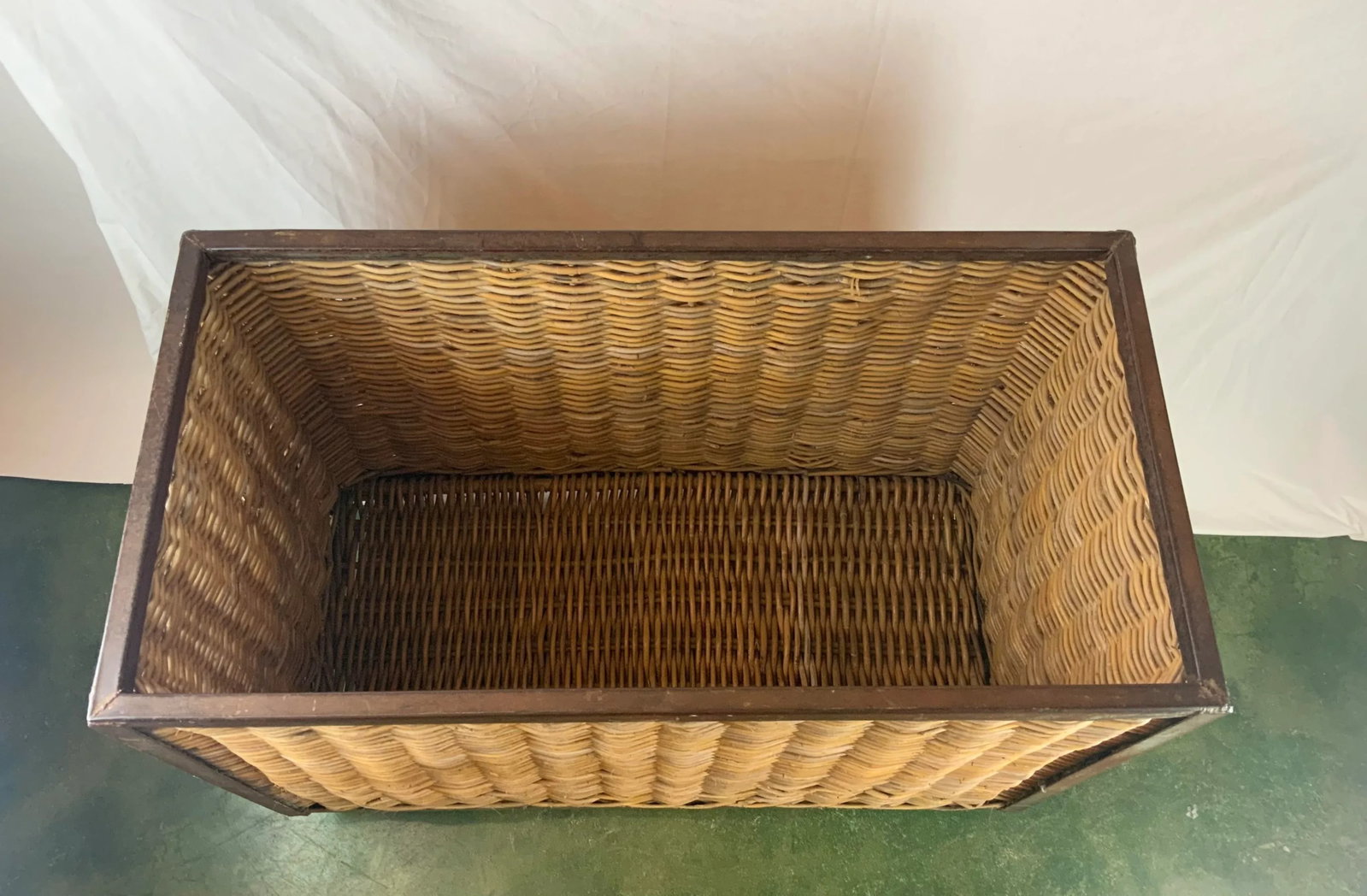 1940s French Wicker Rolling Cart - 11