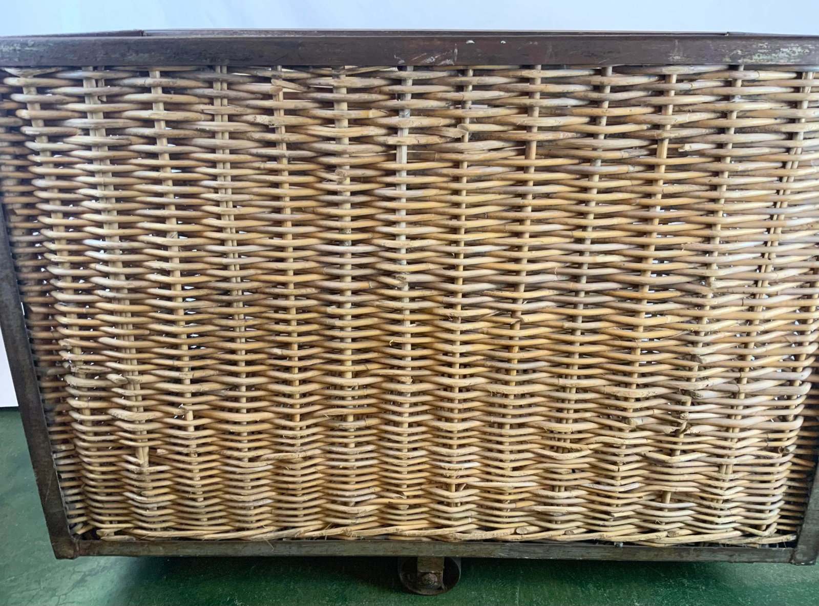 1940s French Wicker Rolling Cart - 2