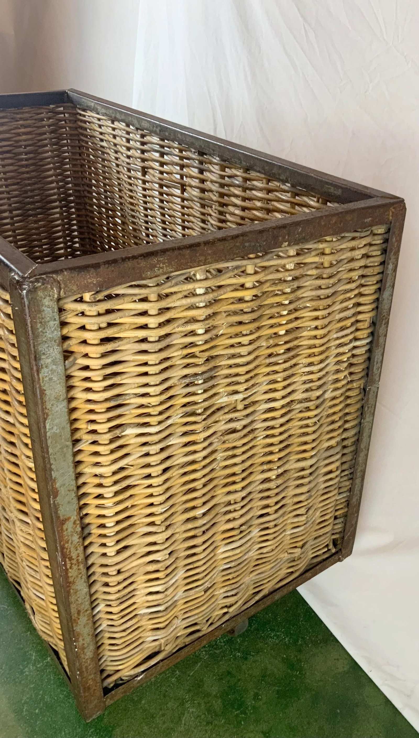 1940s French Wicker Rolling Cart - 3
