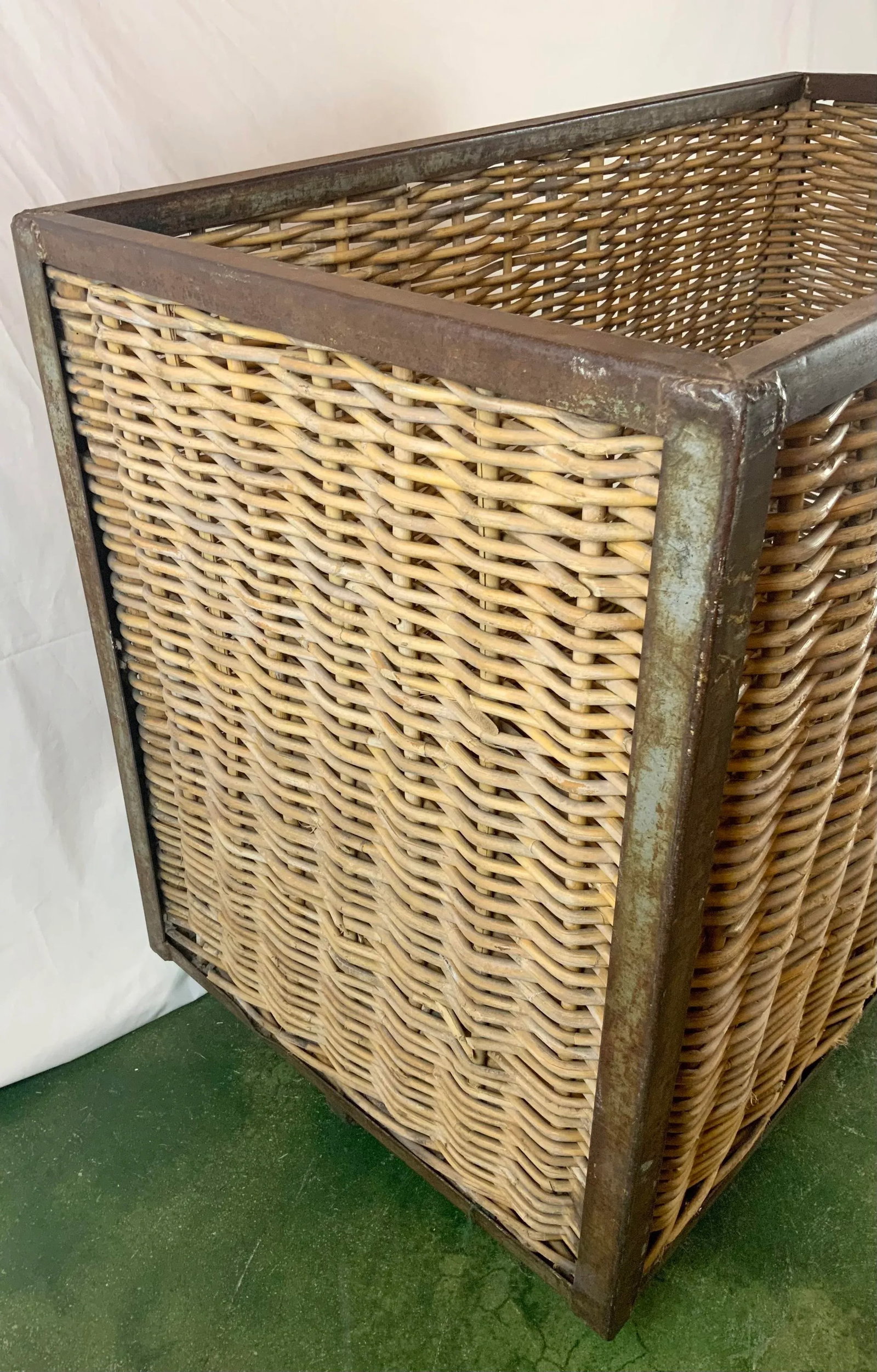 1940s French Wicker Rolling Cart - 4