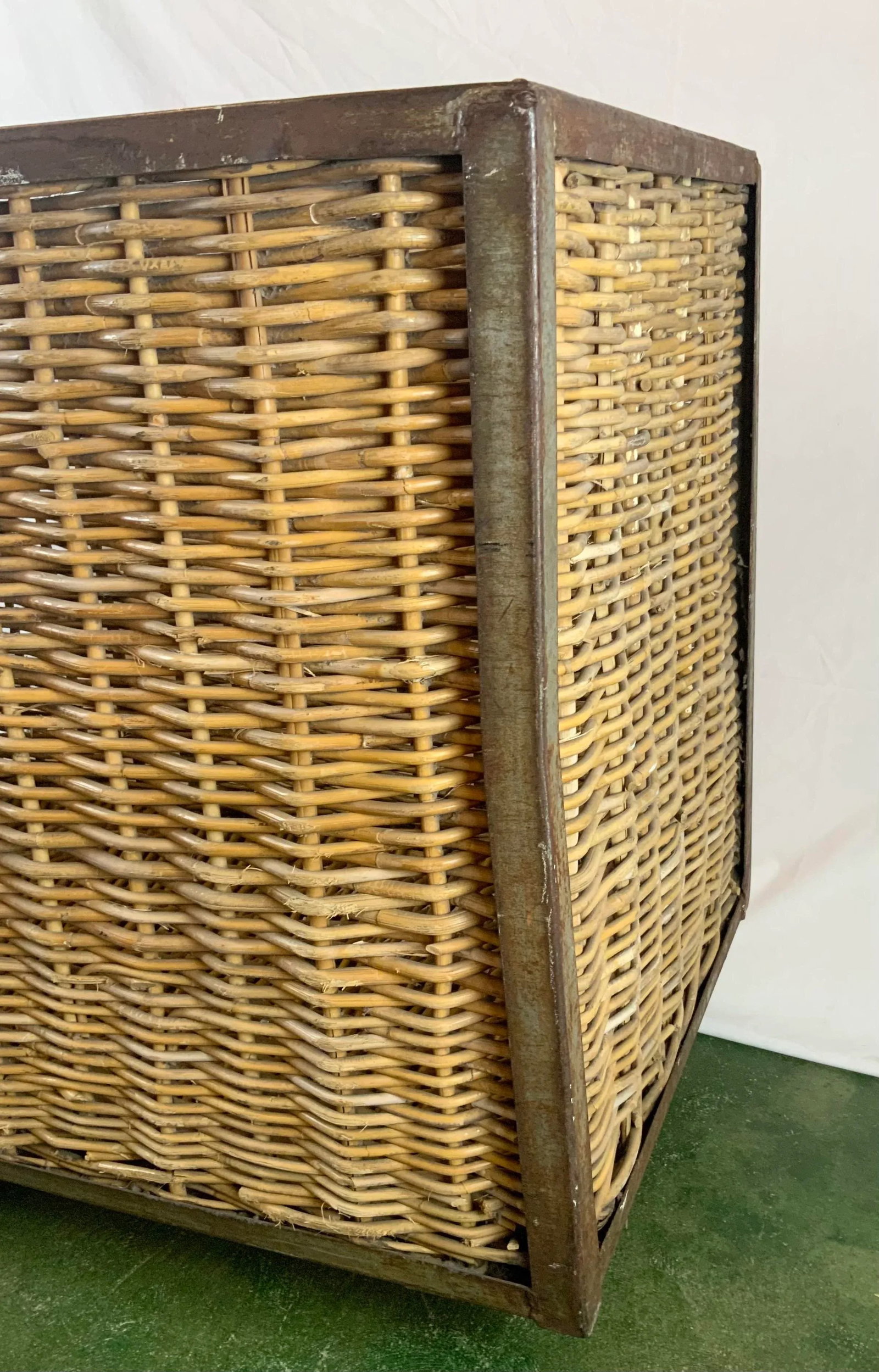 1940s French Wicker Rolling Cart - 5