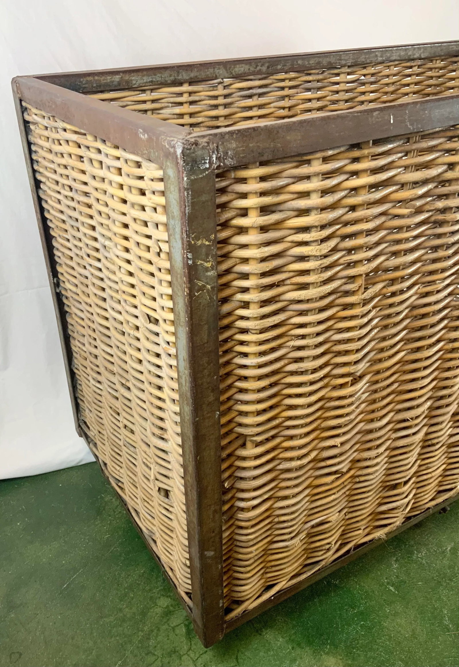 1940s French Wicker Rolling Cart - 6