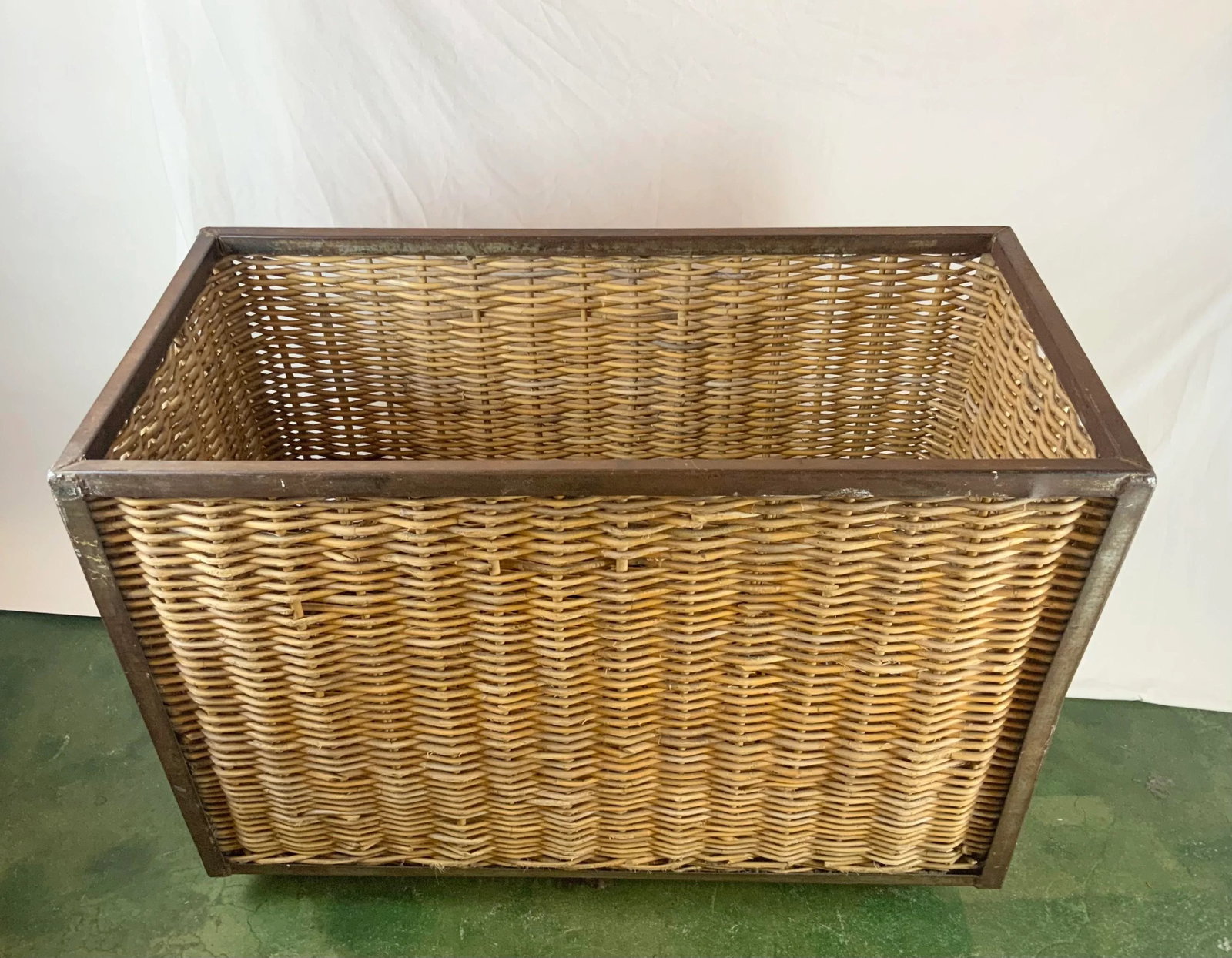 1940s French Wicker Rolling Cart - 7