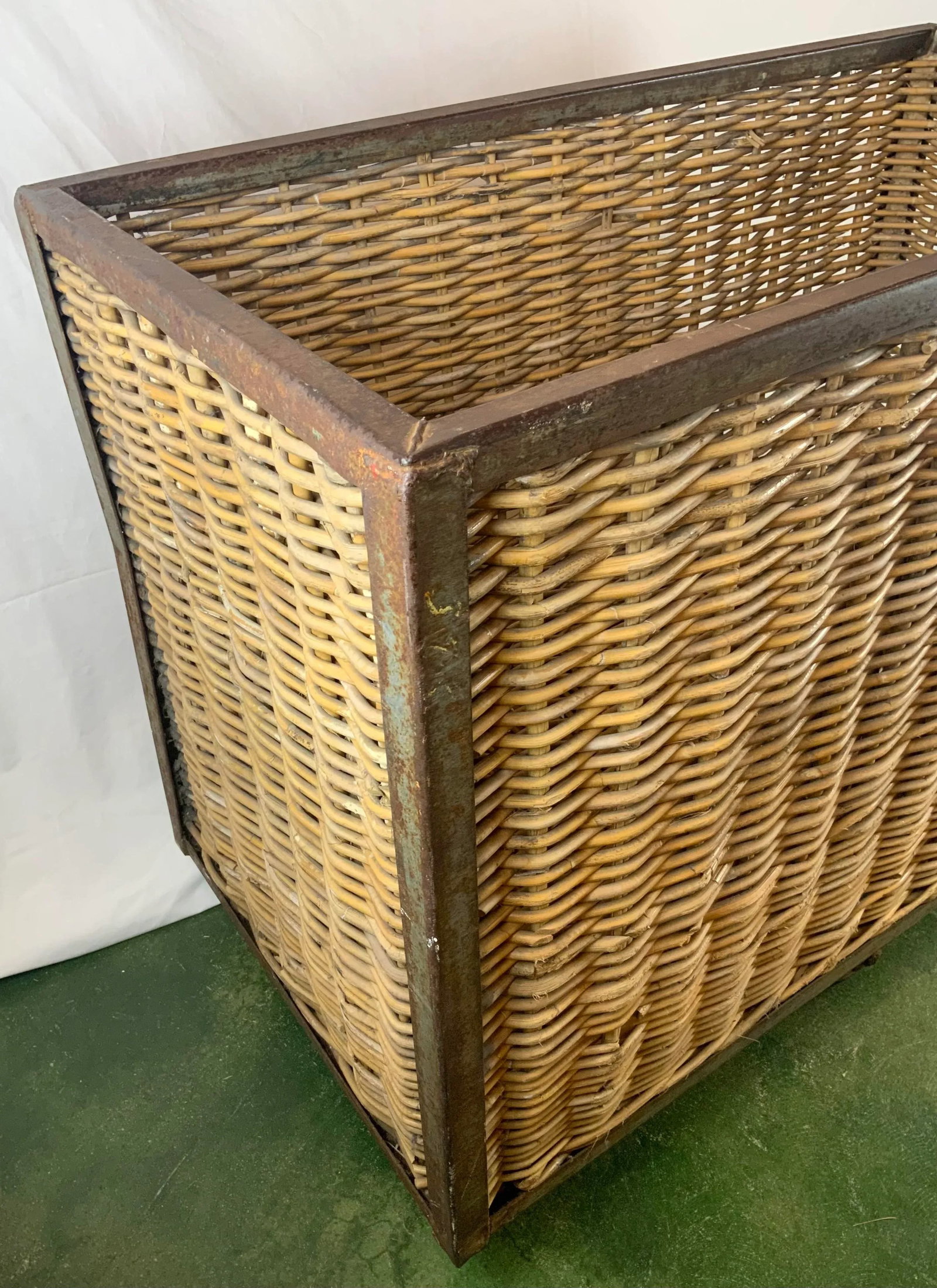 1940s French Wicker Rolling Cart - 9