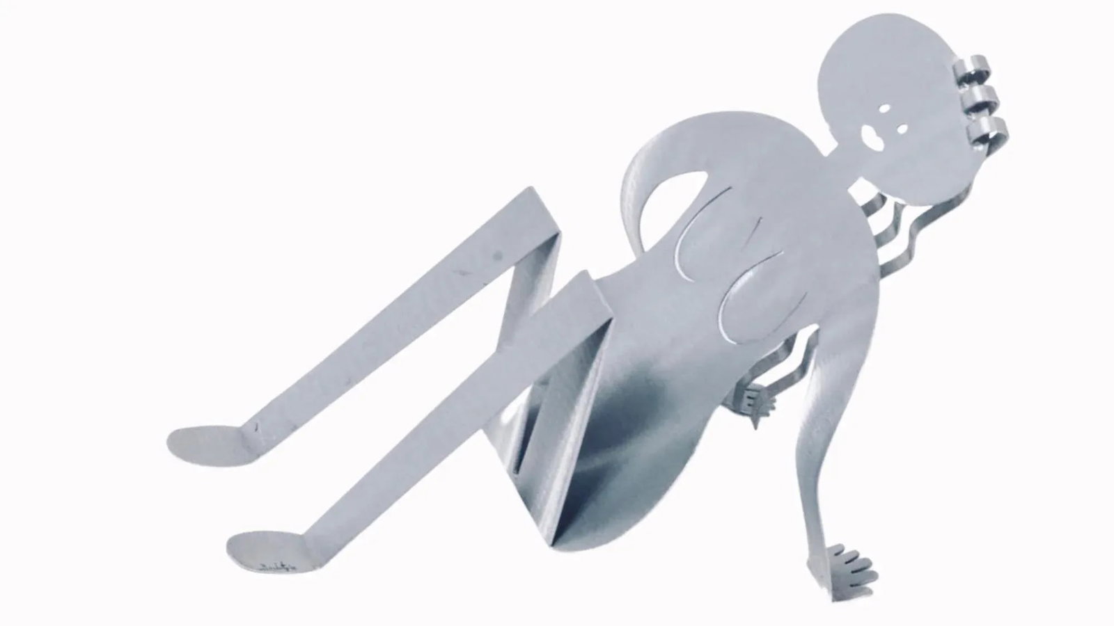 Sale Postmodern Fred Garbotz Aluminum Figural Woman Sculpture Magazine & Record Album Holder Post Mo - 9