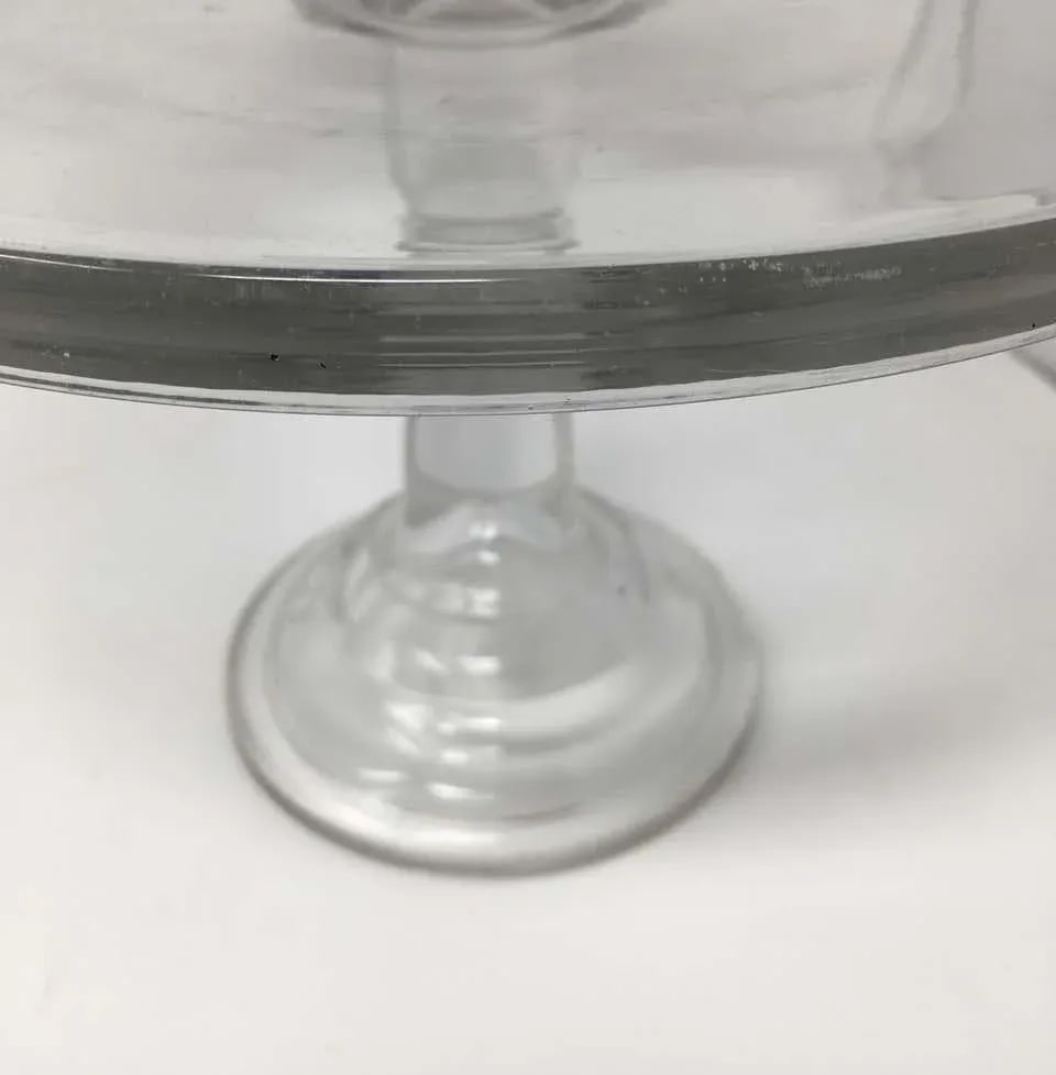 Antique Pedestal Glass Cake Patisserie Stand - 7