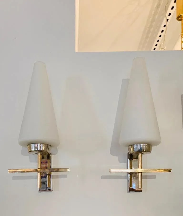 Pair of French 1970s Lunel Wall Lights - 4