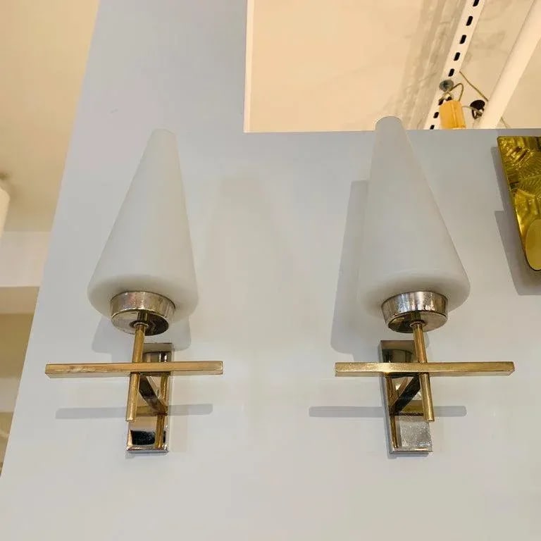 Pair of French 1970s Lunel Wall Lights - 5