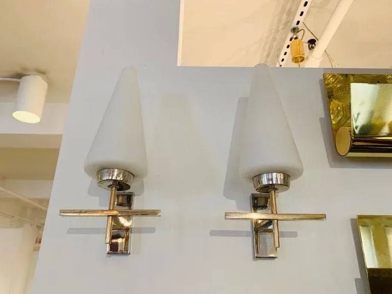Pair of French 1970s Lunel Wall Lights - 8