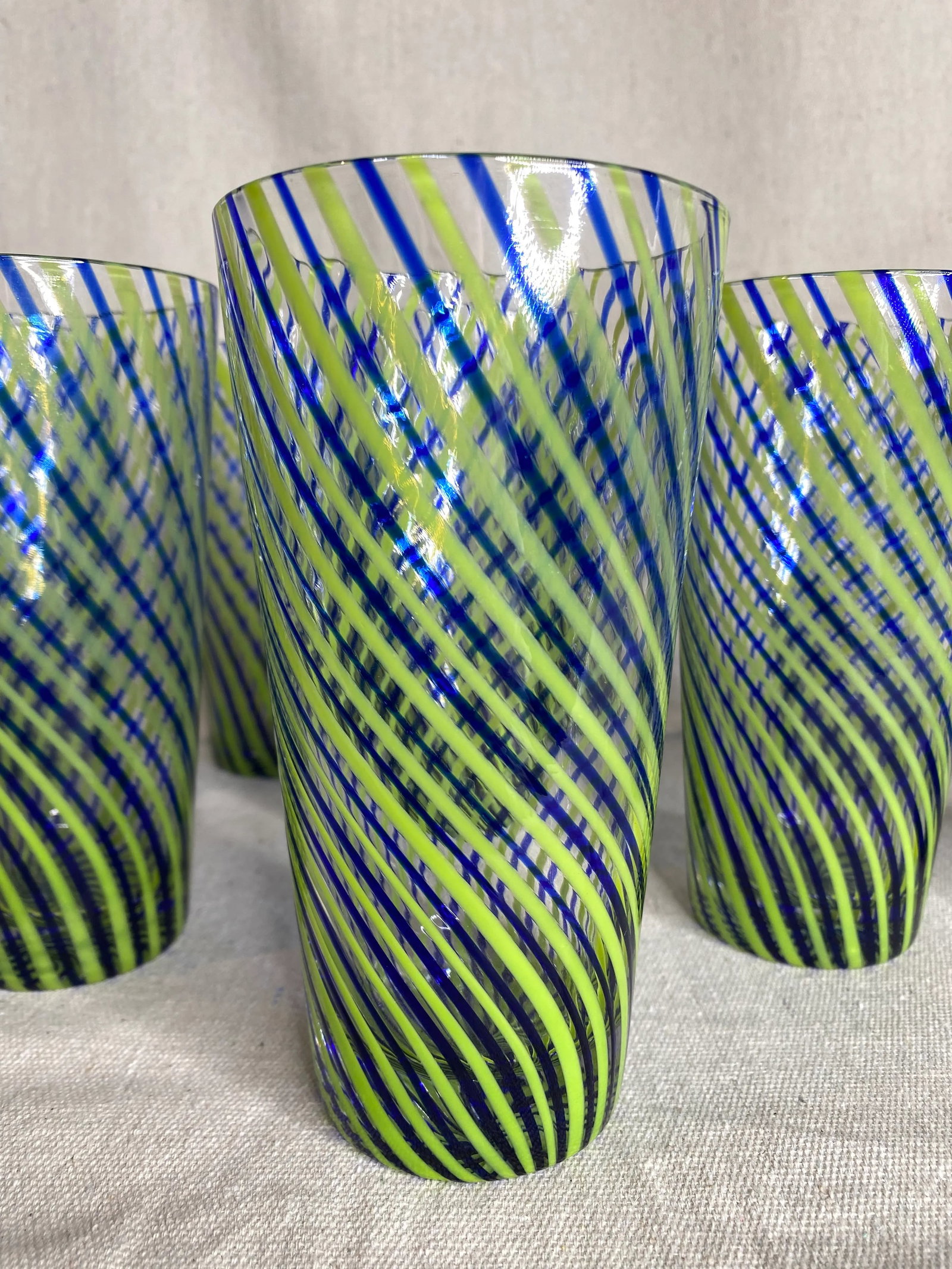 Late 20th Century Hand-Blown Glasses- Set of 10 - 3