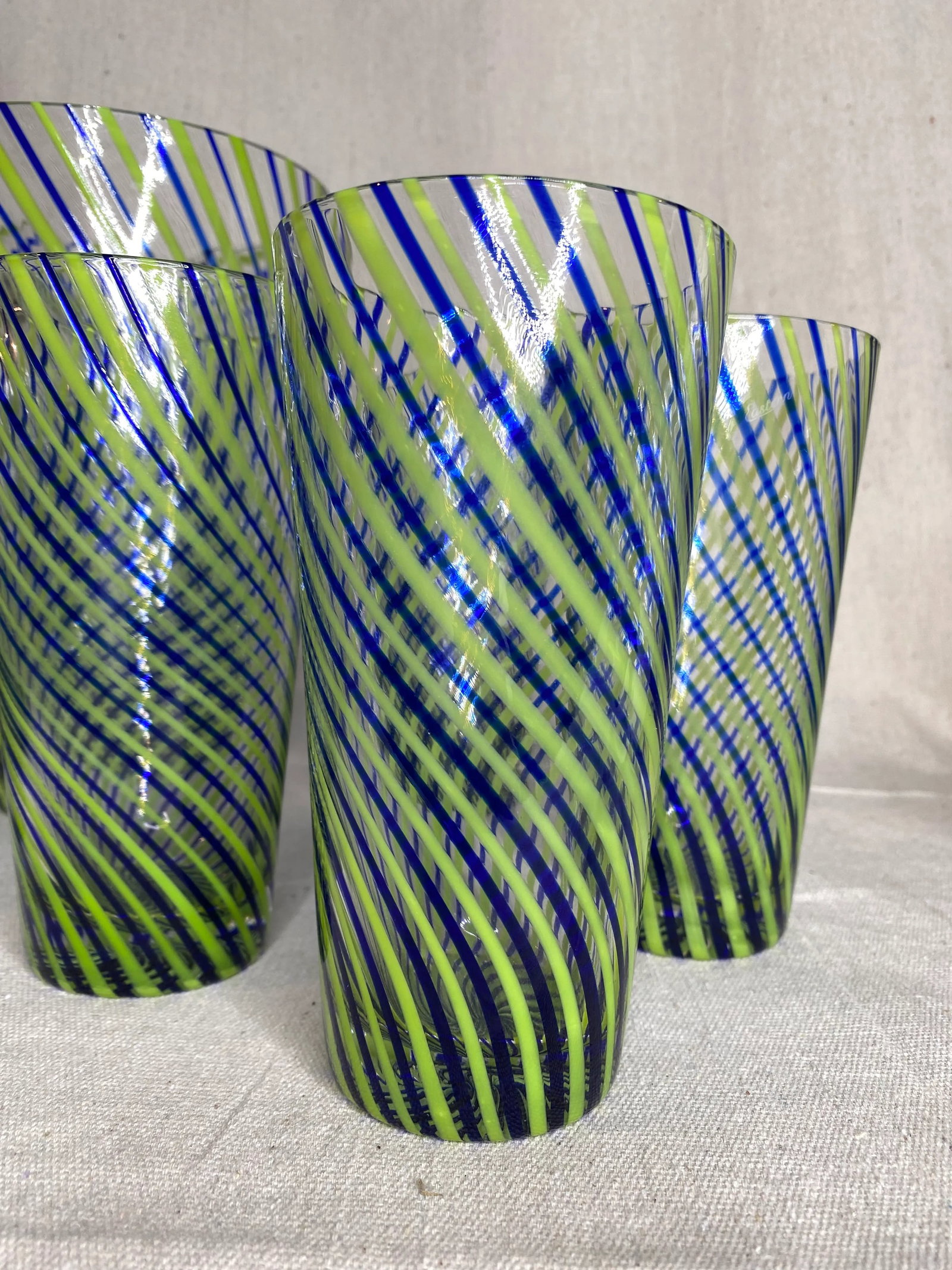 Late 20th Century Hand-Blown Glasses- Set of 10 - 5