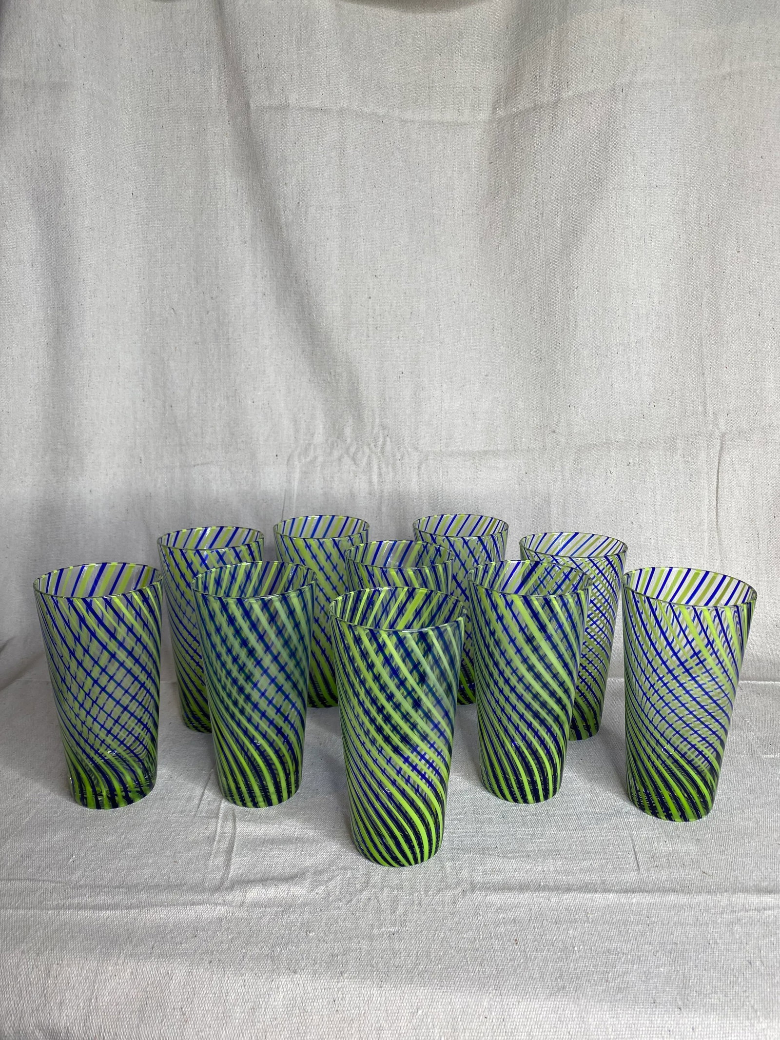 Late 20th Century Hand-Blown Glasses- Set of 10 - 7