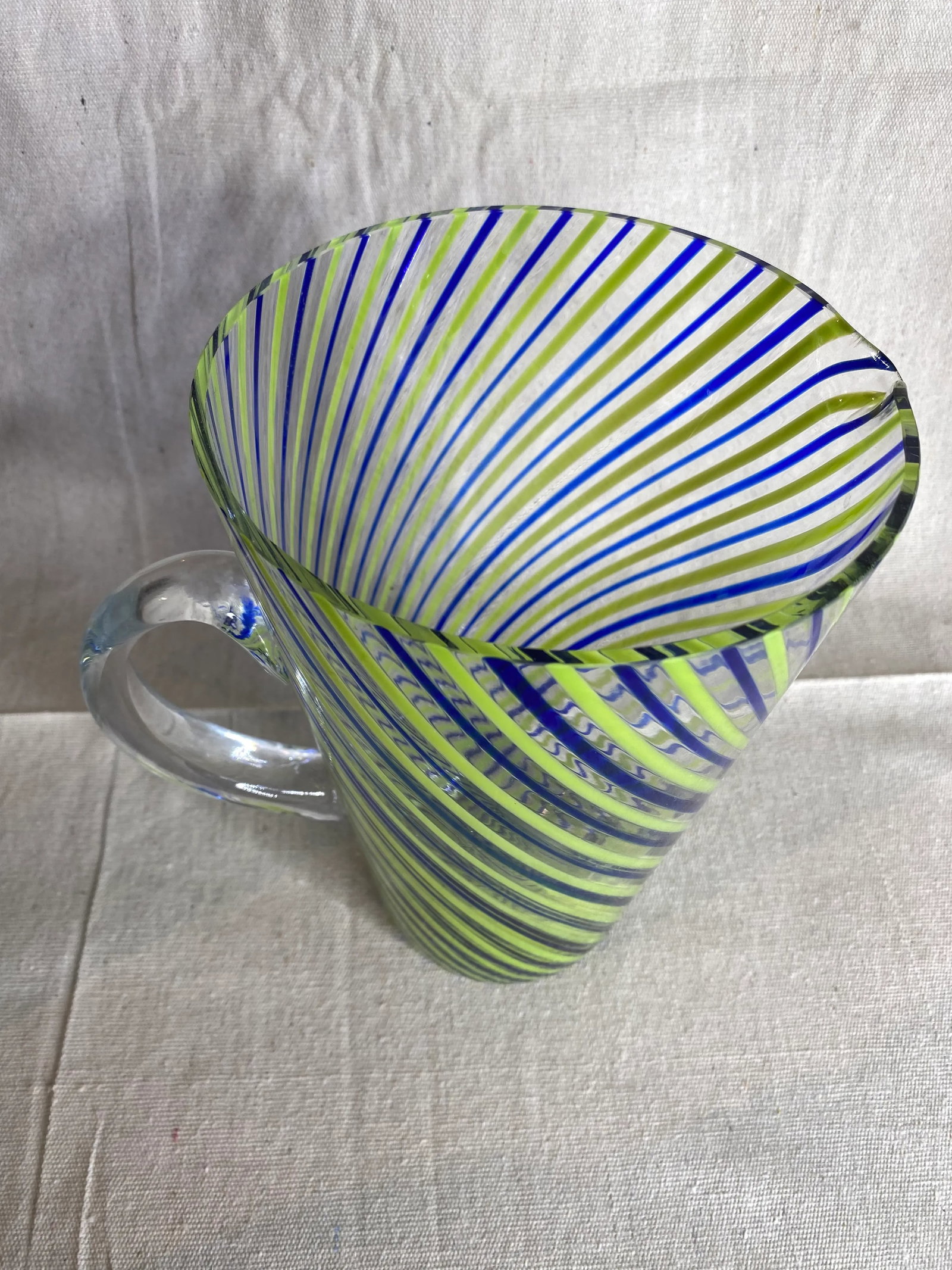 Vintage Hand-Blown Venini-Style Pitcher & Highball Glasses Set- 9 Pieces - 2