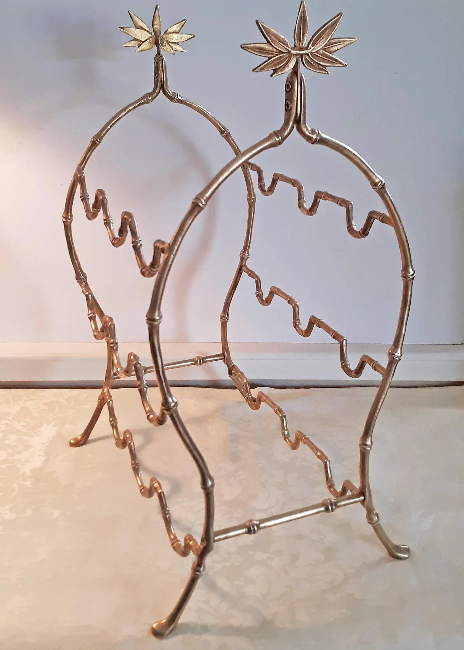 1950s Maison Bagues France Gilt Bronze Faux Bamboo Wine Rack - 4