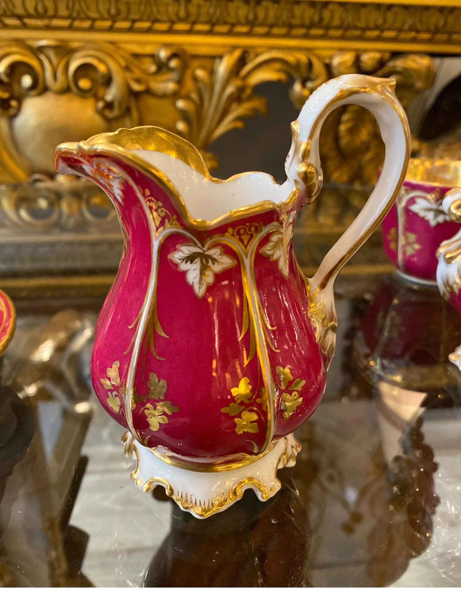 Circa 1875 French Porcelain Tete a Tete Tea Set- 6 Pieces - 5