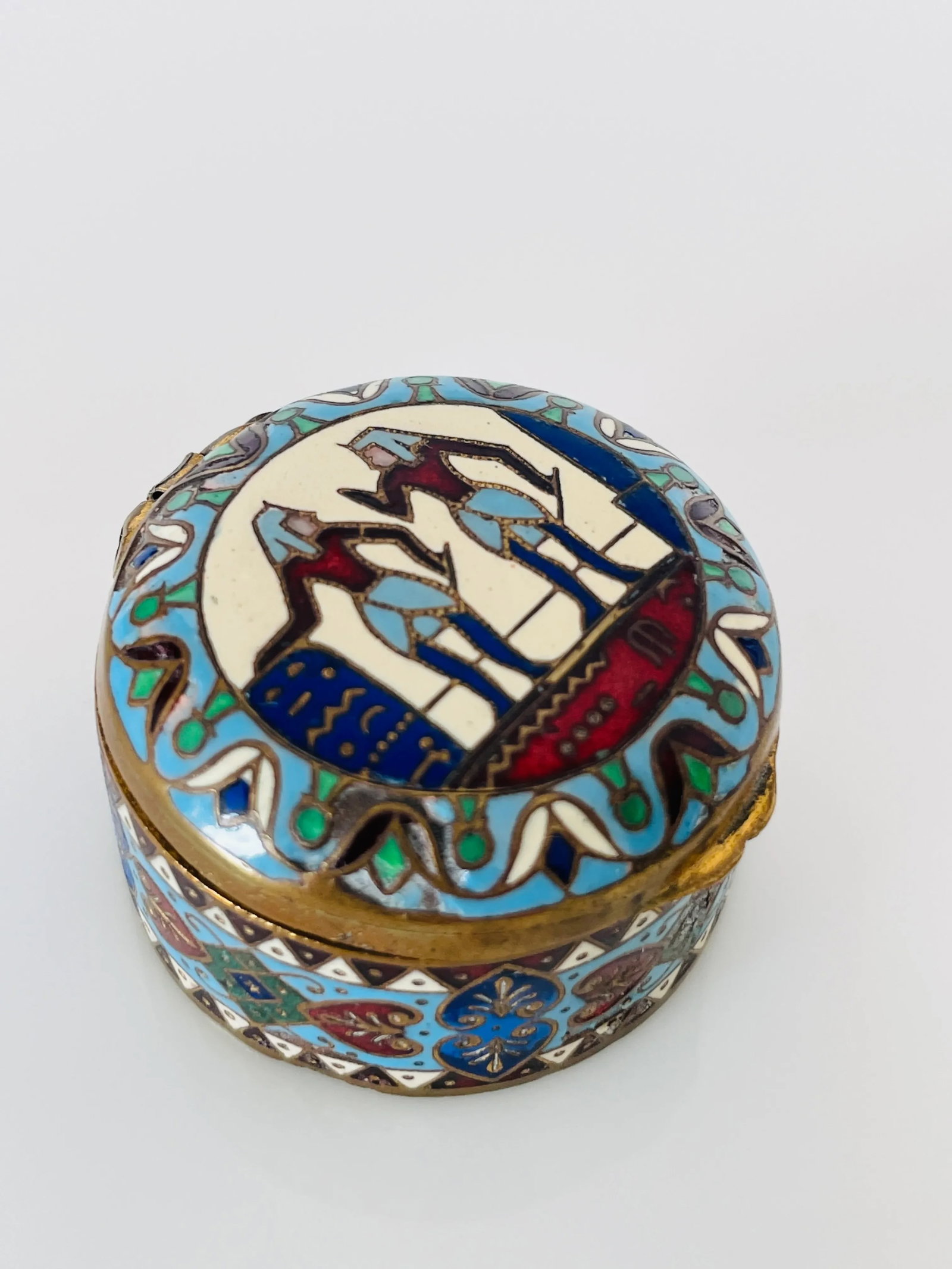 19th Century Egyptian Revival Style Russian Enamel Snuff Box - 4