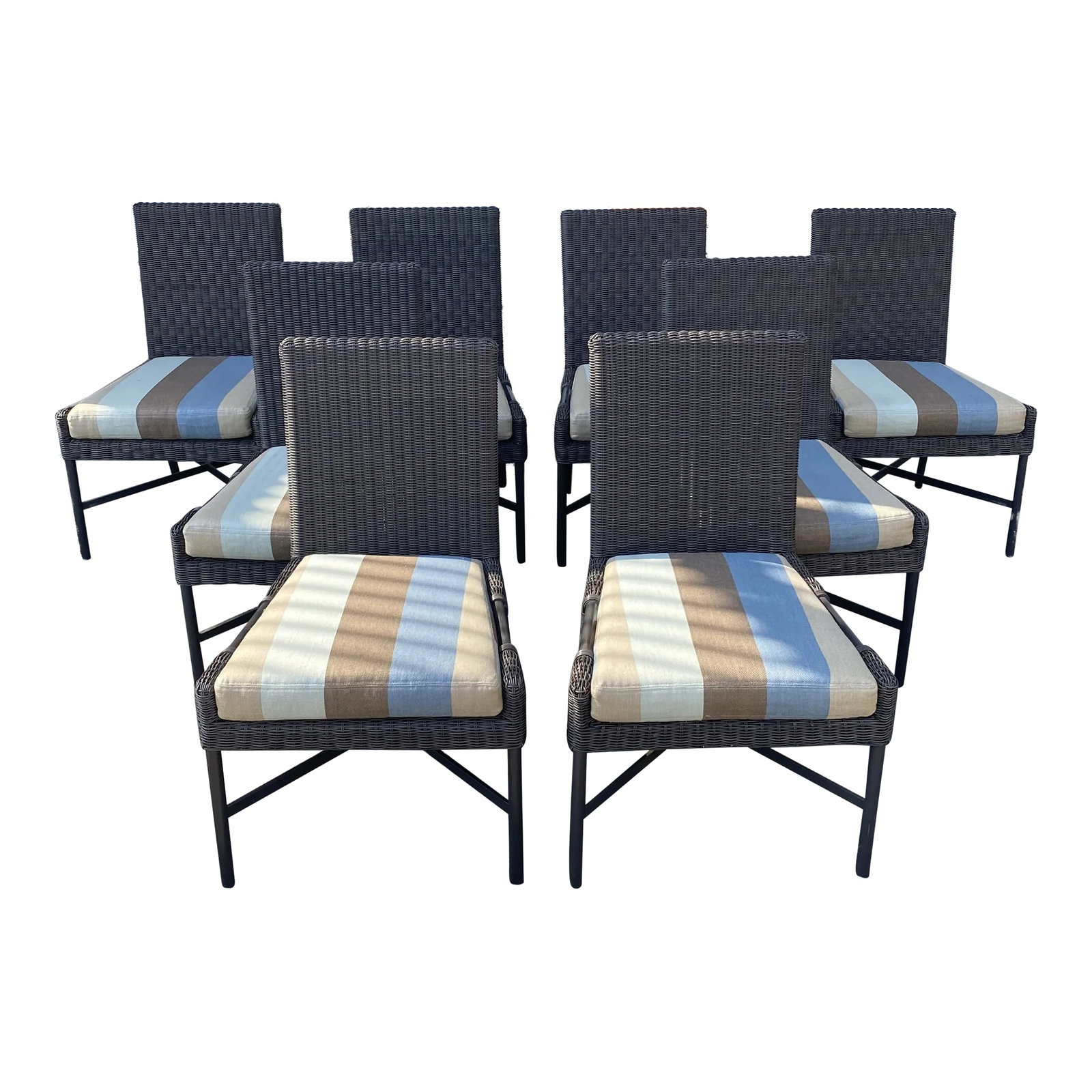 McGuire Thomas Pheasant for Baker Woven Resin Side Chairs- Set of 8 (1 of 11)