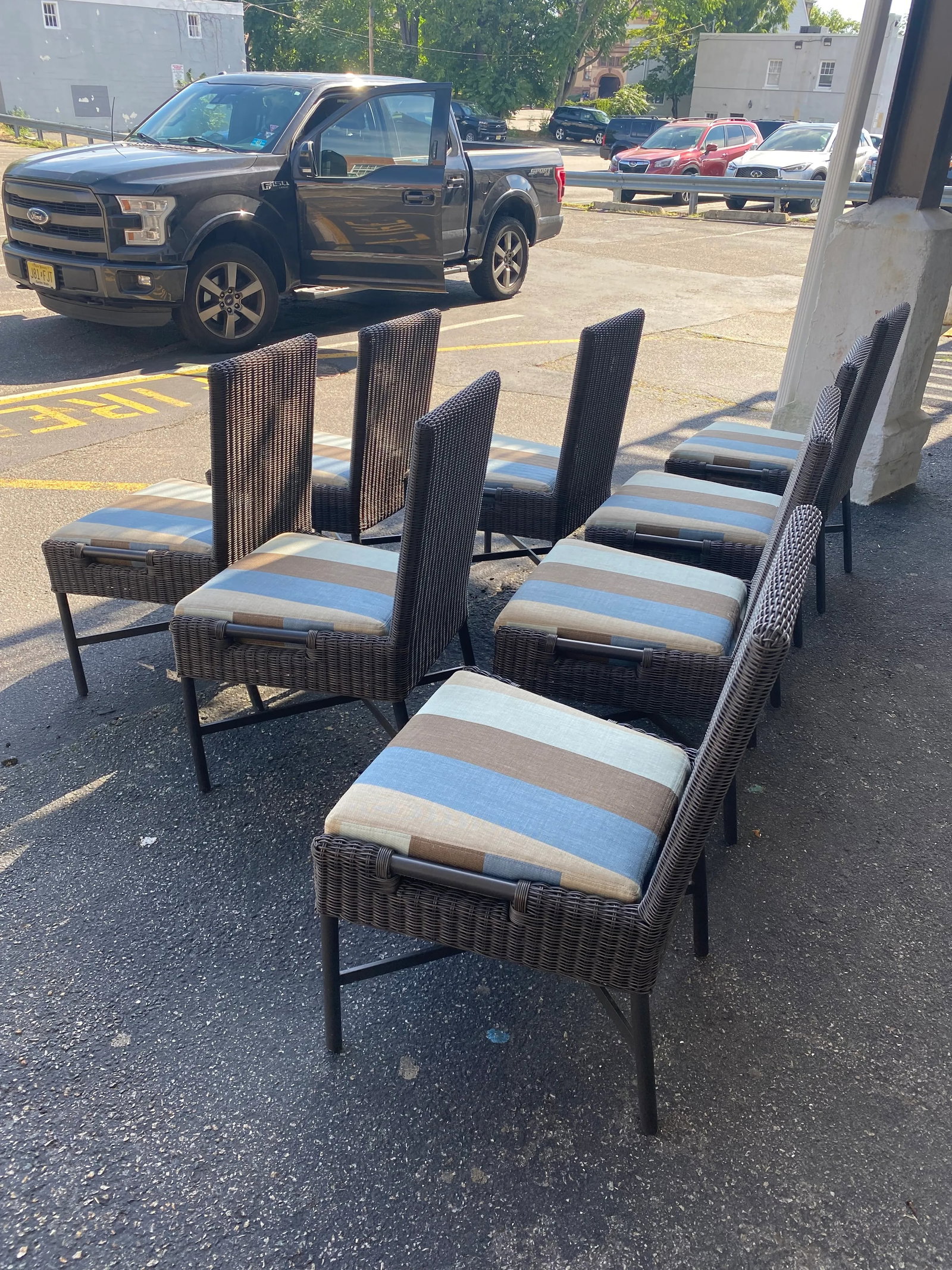 McGuire Thomas Pheasant for Baker Woven Resin Side Chairs- Set of 8 - 5