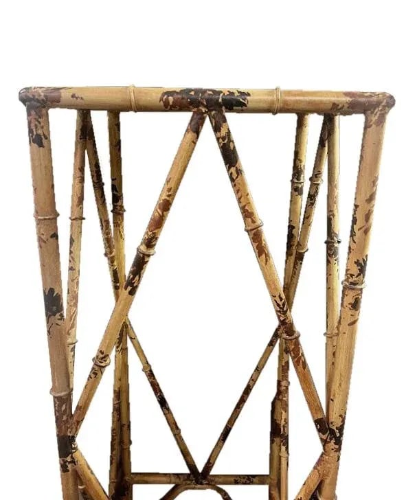 Pair of Mid-Century French Chinoiserie-Style Bamboo Pedestals Stands - 7
