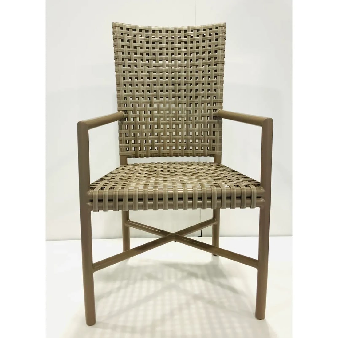 Baker McGuire Gray Woven Resin Outdoor Tall Back Dining Chair - 3