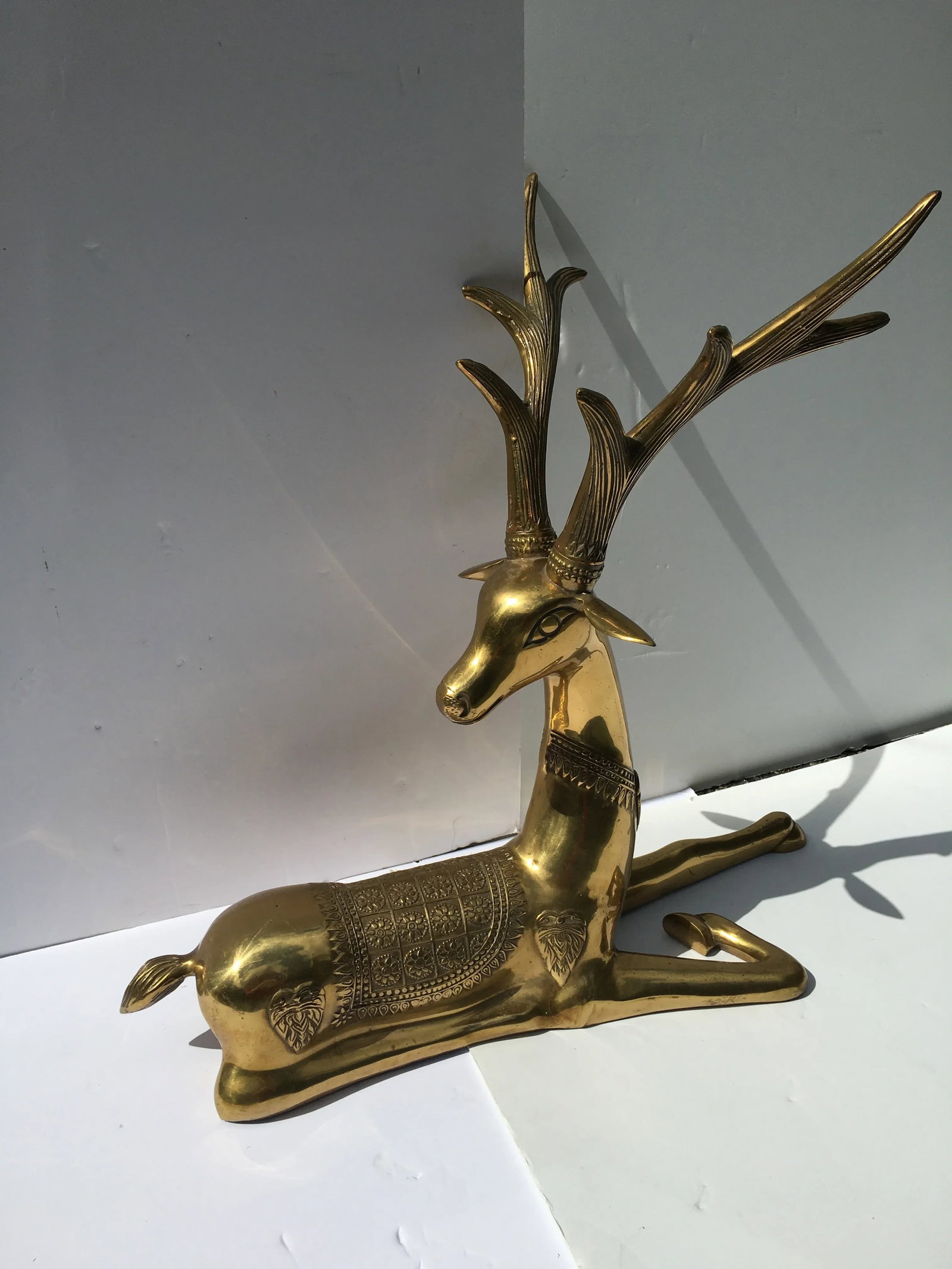 1970s Recumbent Brass Deer - 10