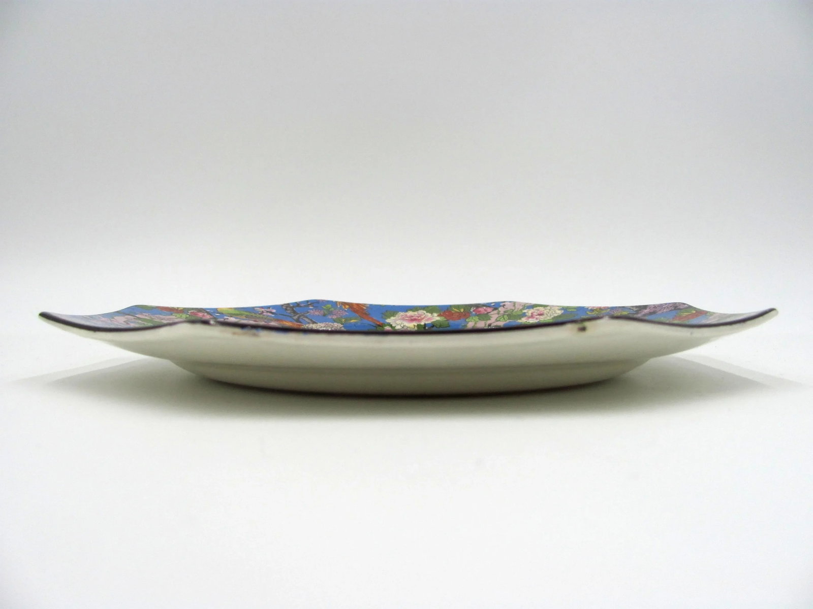 1920s Crown Ducal Blue Chintz Exotic Birds Luncheon Plates - Set of 6 - 12