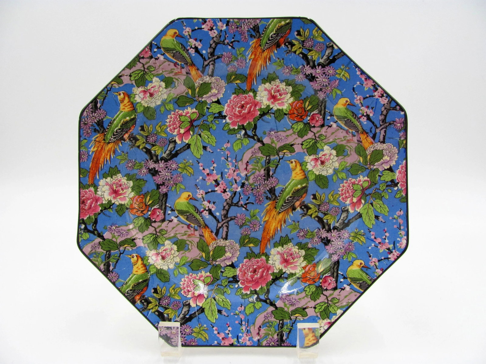 1920s Crown Ducal Blue Chintz Exotic Birds Luncheon Plates - Set of 6 - 7