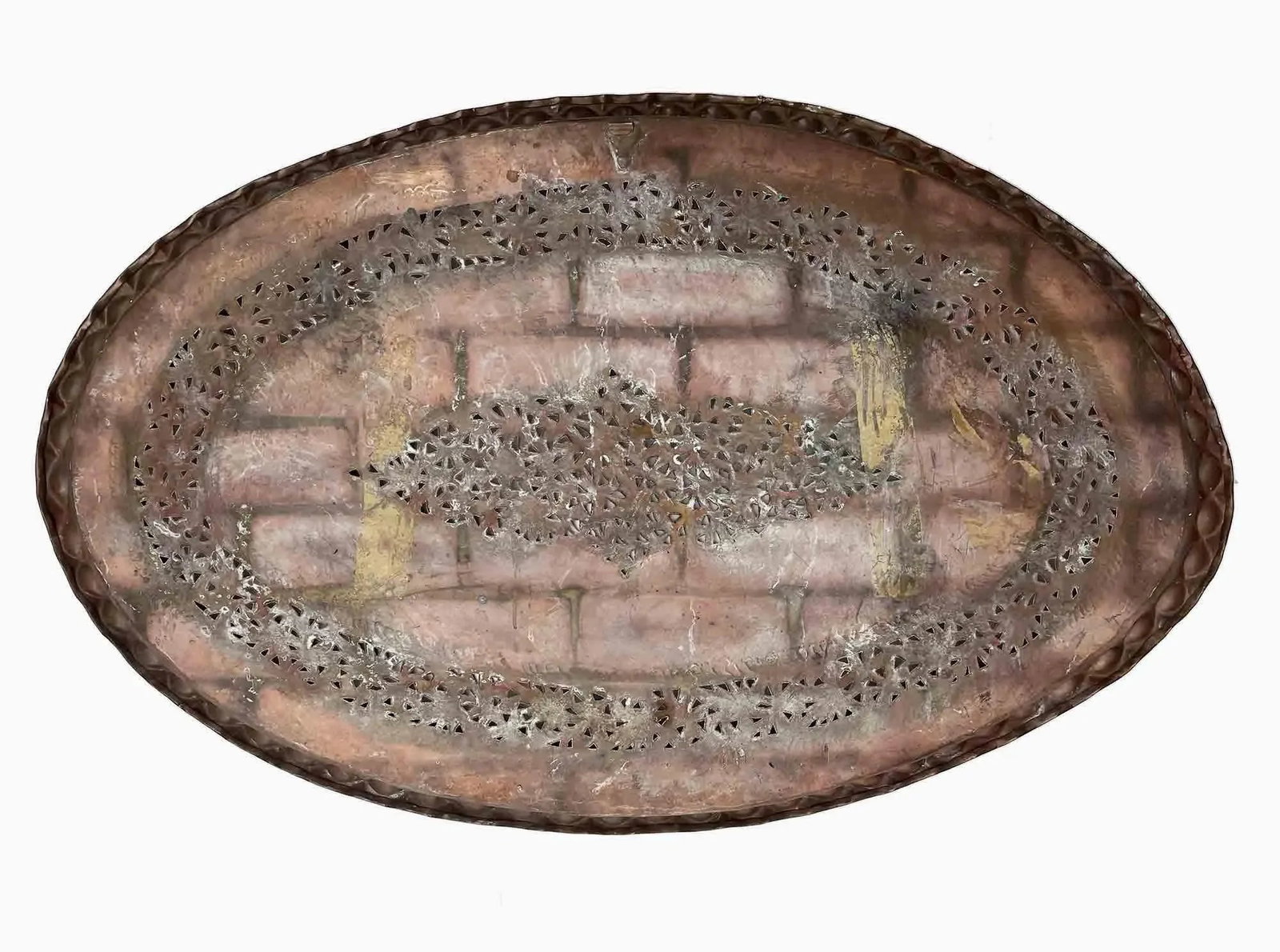 Vintage Brass Tray With Decorative Detail - 3
