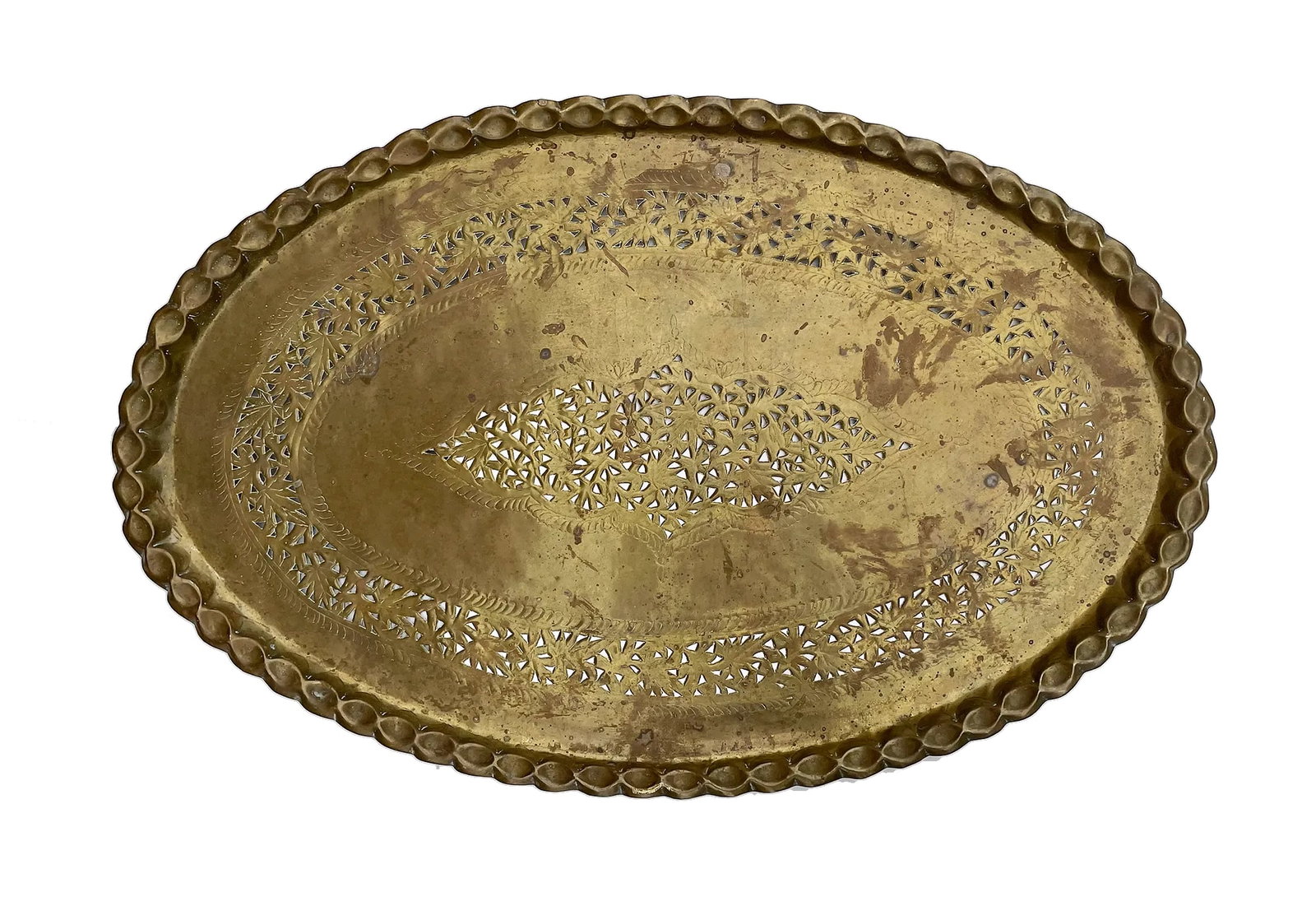 Vintage Brass Tray With Decorative Detail - 6